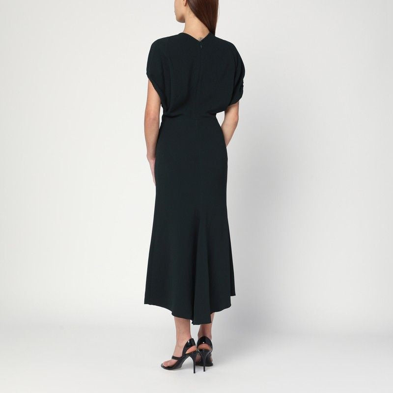 VICTORIA BECKHAM Elegant Midi Dress with Flared Sleeves