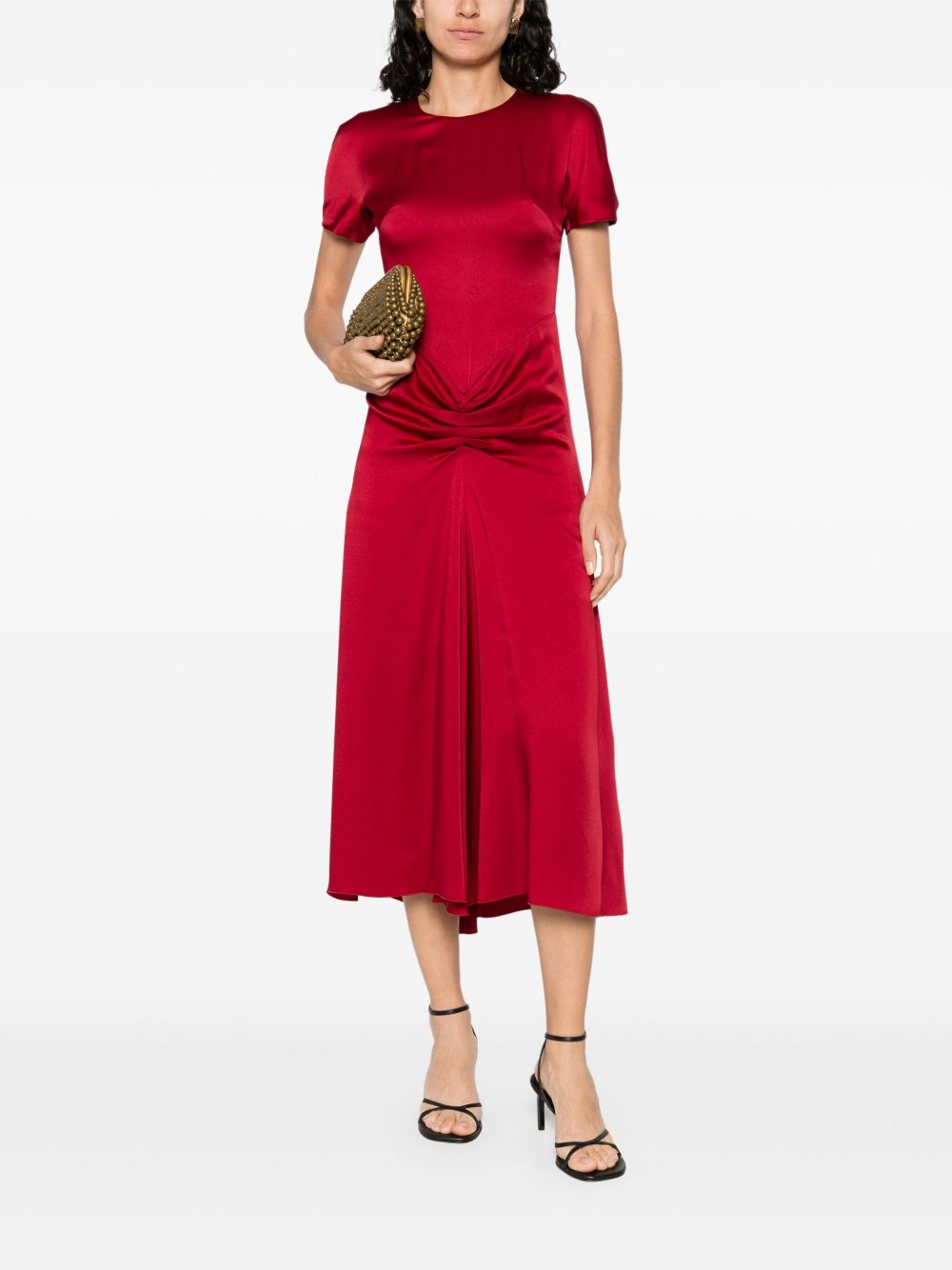 VICTORIA BECKHAM Crew Neck Mini Dress with Concealed Zip