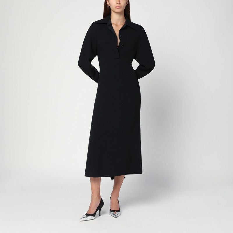 VICTORIA BECKHAM Sophisticated Satin Midi Shirt Dress