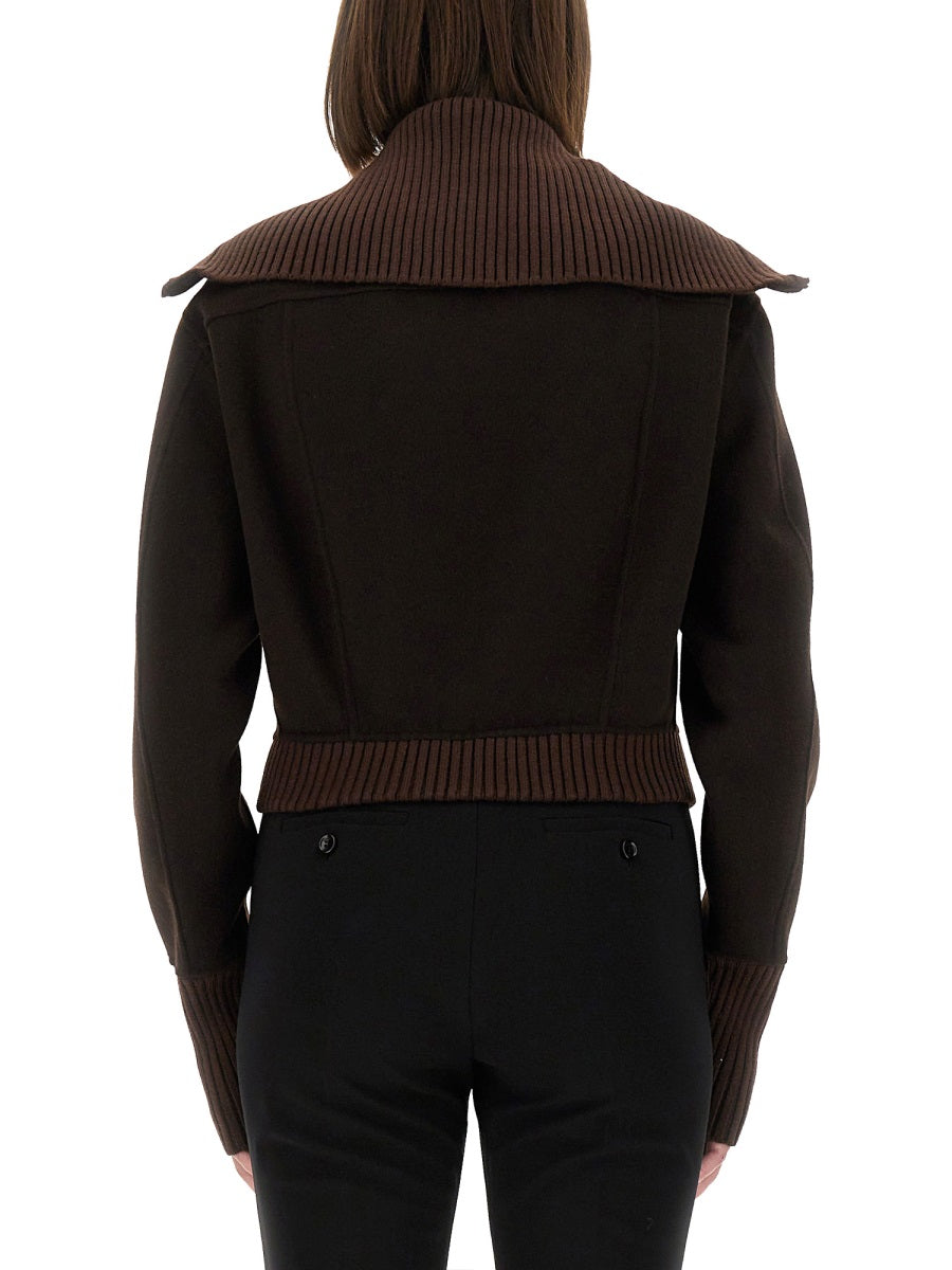 VICTORIA BECKHAM Zippered Wool Jacket Size 8