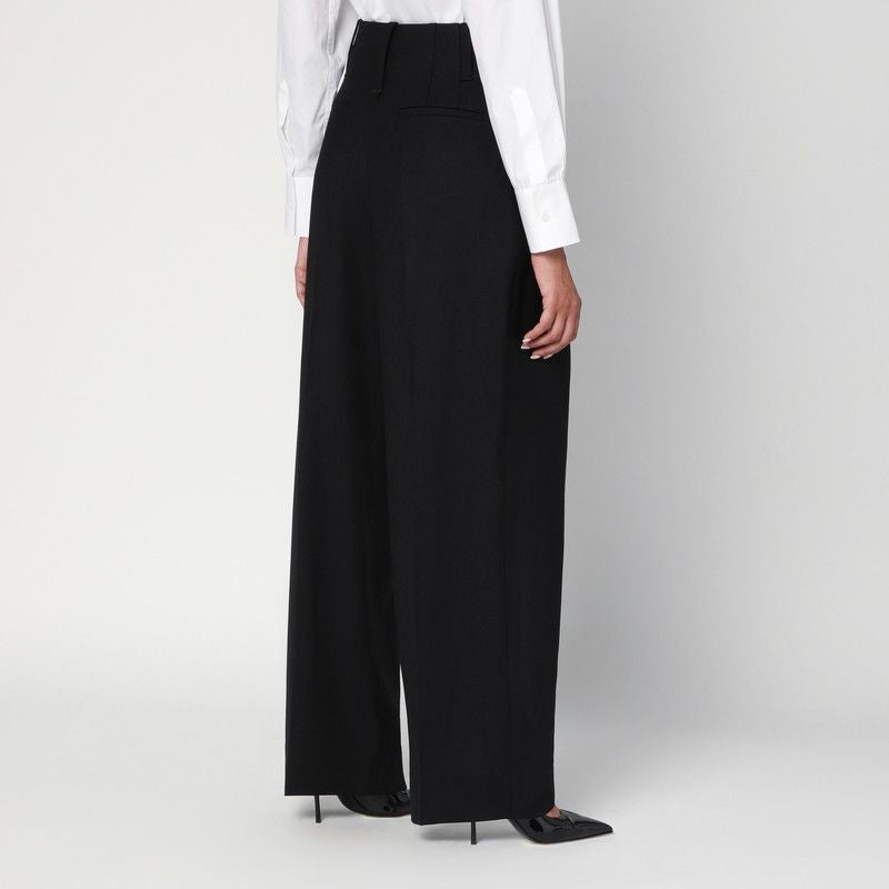 VICTORIA BECKHAM Wide-Leg Trousers in Virgin Wool Blend - FW25
