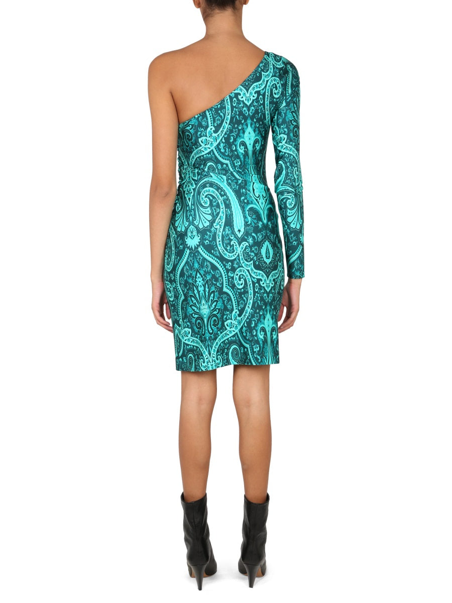 ETRO Paisley Print Mini Dress with Microbutton Closure