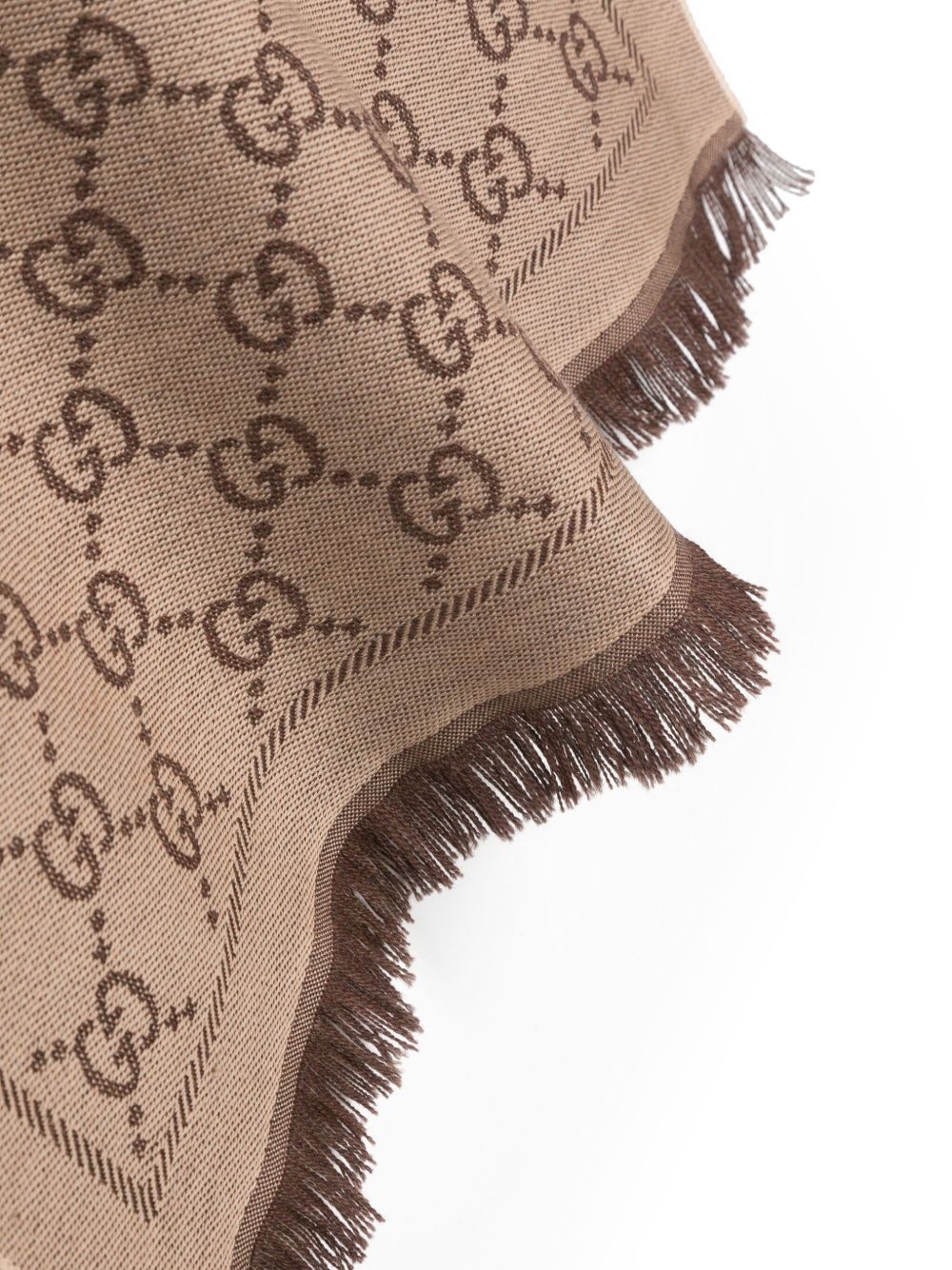 GUCCI Fringed Jacquard Pattern Scarf L48CM X H180CM