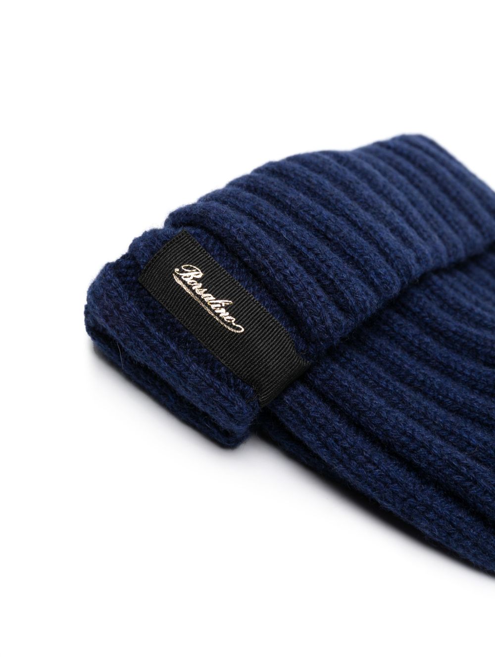 BORSALINO Cashmere Beanie with Ribbed Knit