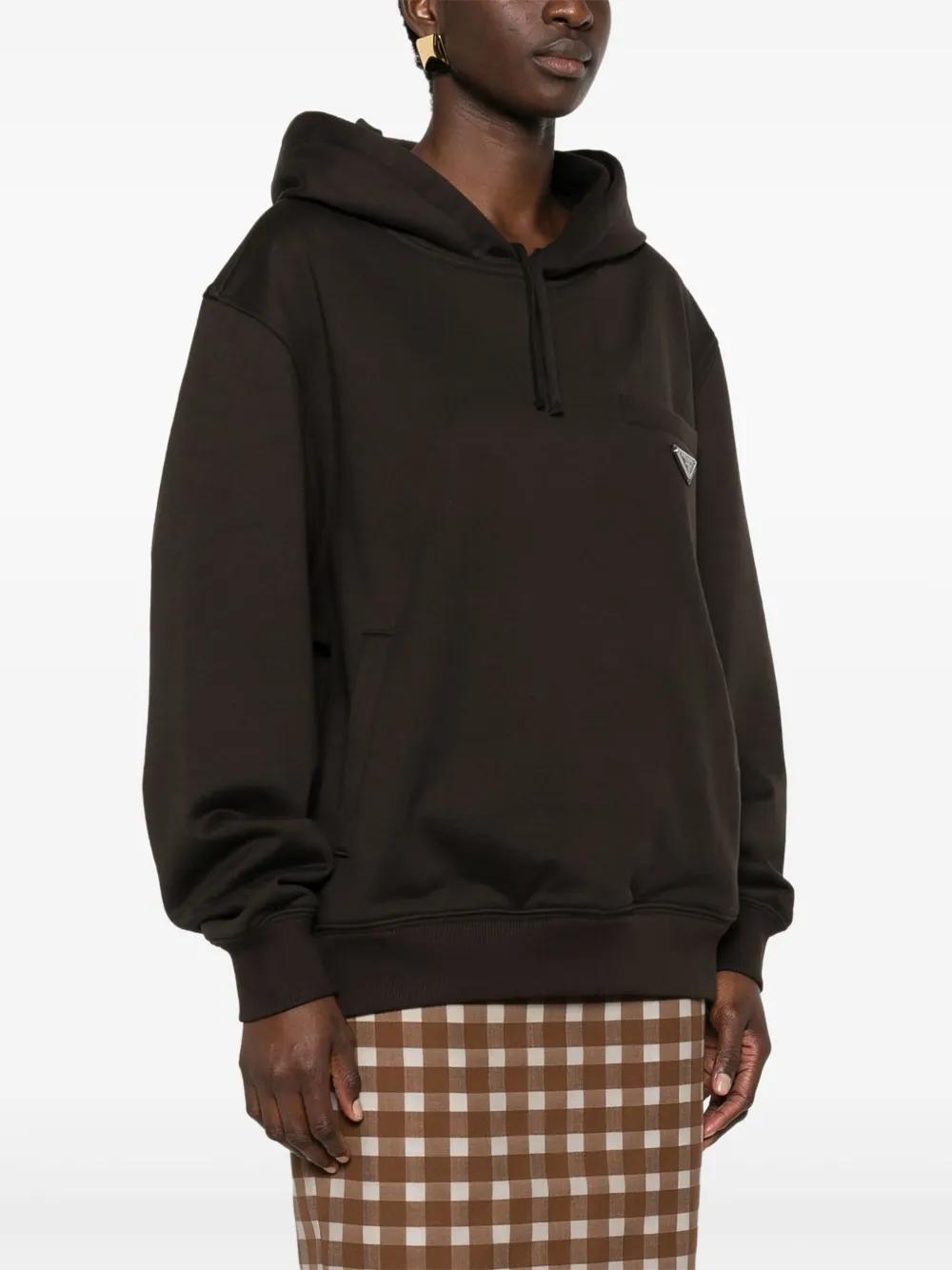 PRADA Cotton Hoodie with Triangle Logo