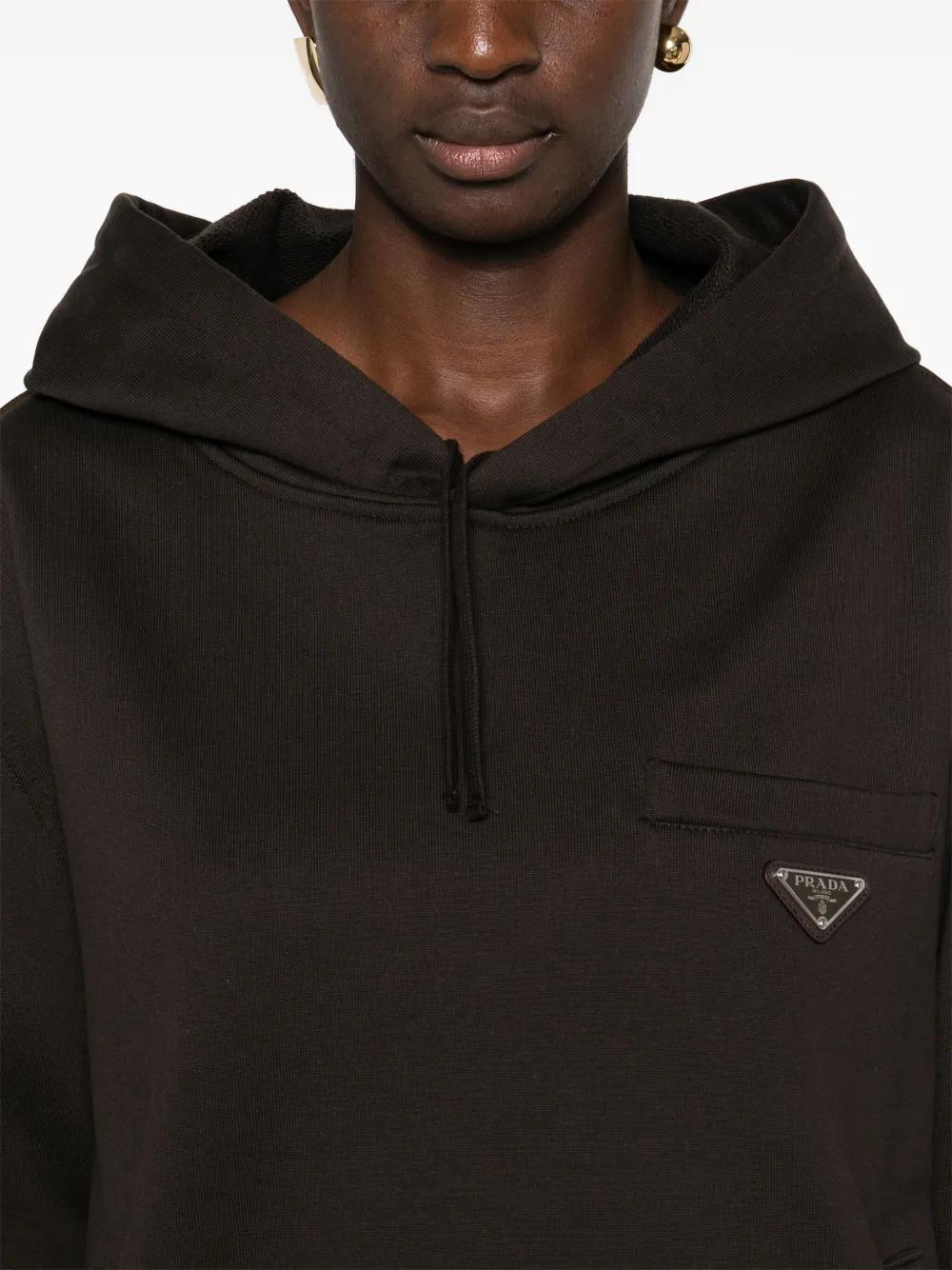 PRADA Cotton Hoodie with Triangle Logo