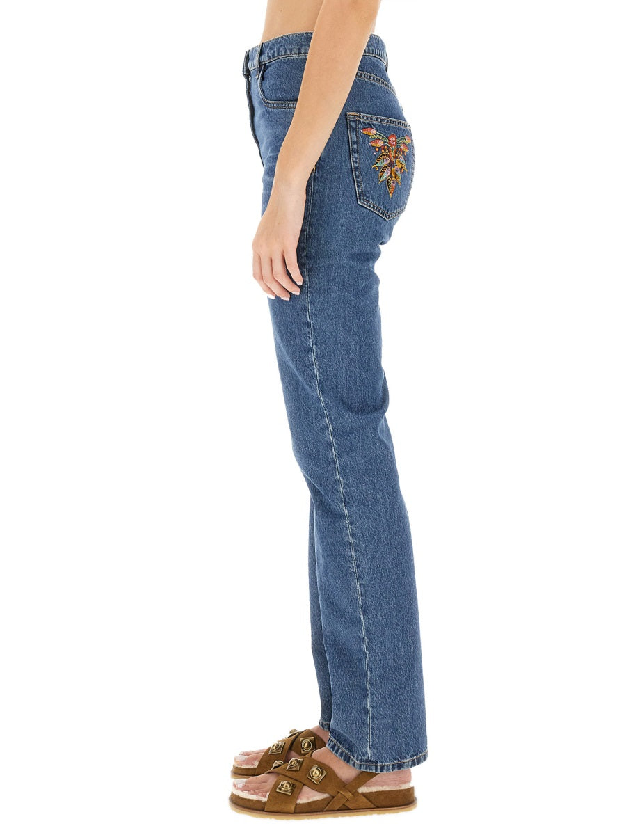 ETRO Embroidered Logo Regular Fit Jeans - Size 27