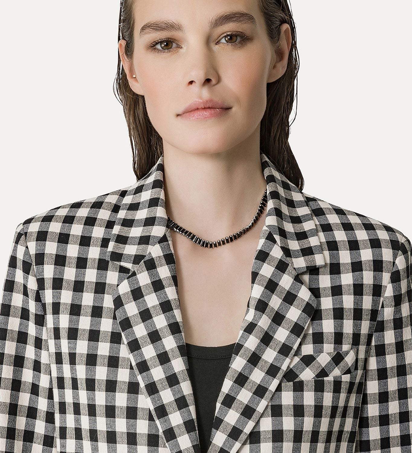 FORTE FORTE Oversized Gingham Jacket for Women - SS25