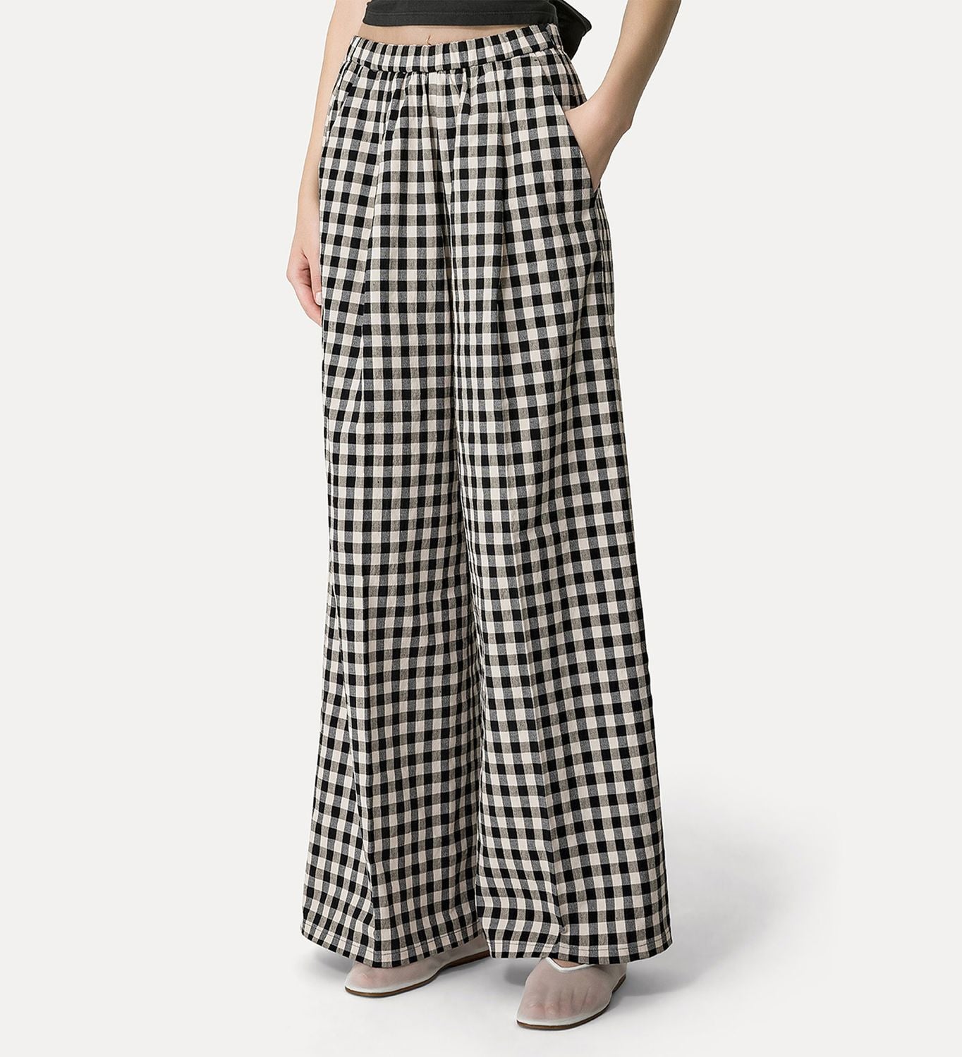 FORTE FORTE Gingham Wide Leg Pants for Women