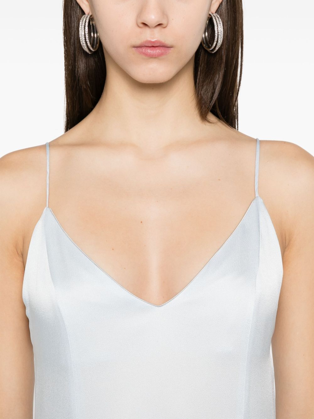 FORTE FORTE Satin Midi Slipdress with Front Slits for Women