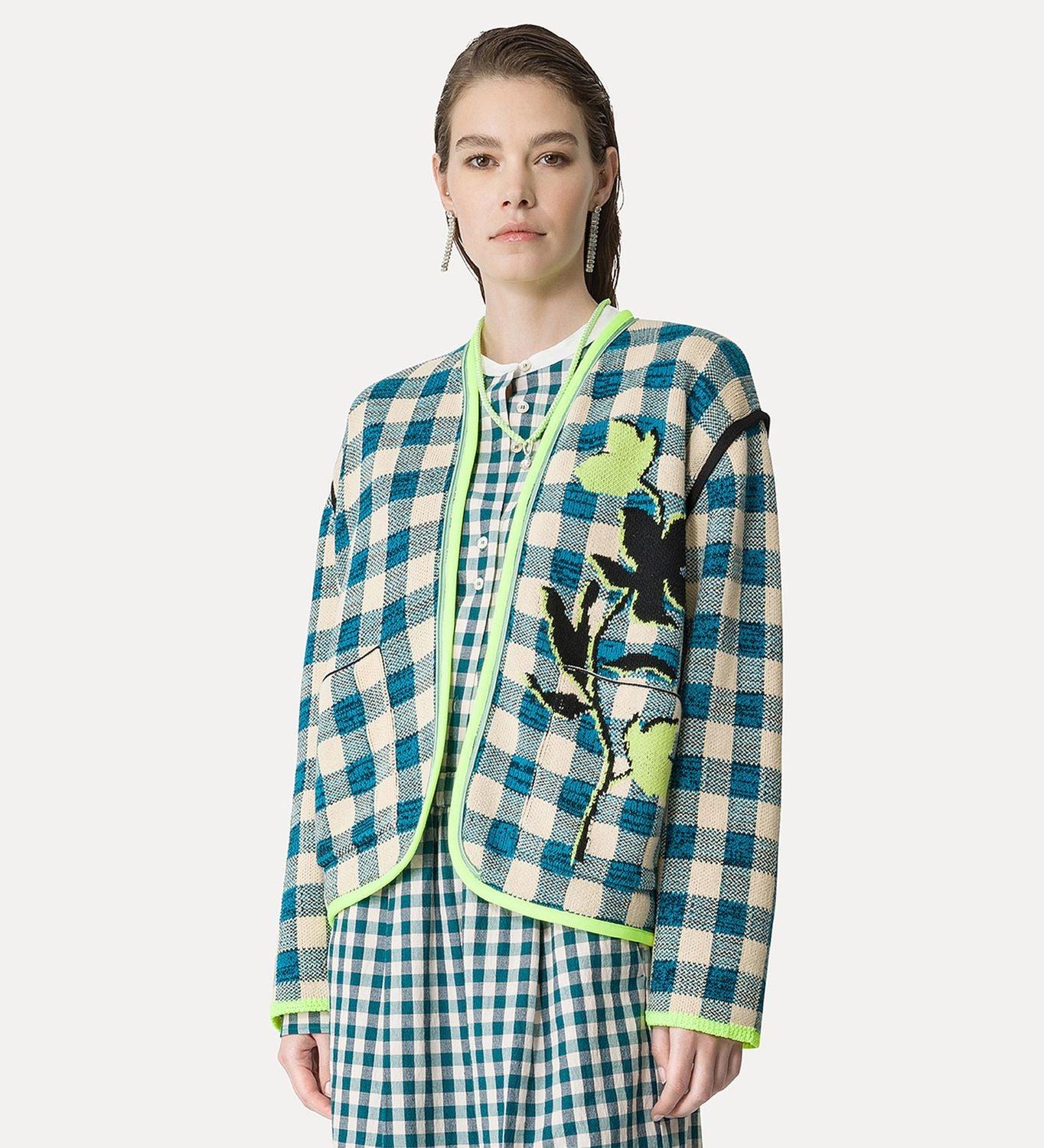 FORTE FORTE Jacquard Gingham Women's Jacket