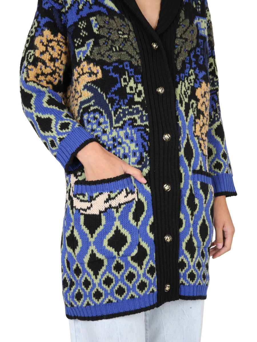 ETRO V-Neck Jacquard Knit Jacket for Women