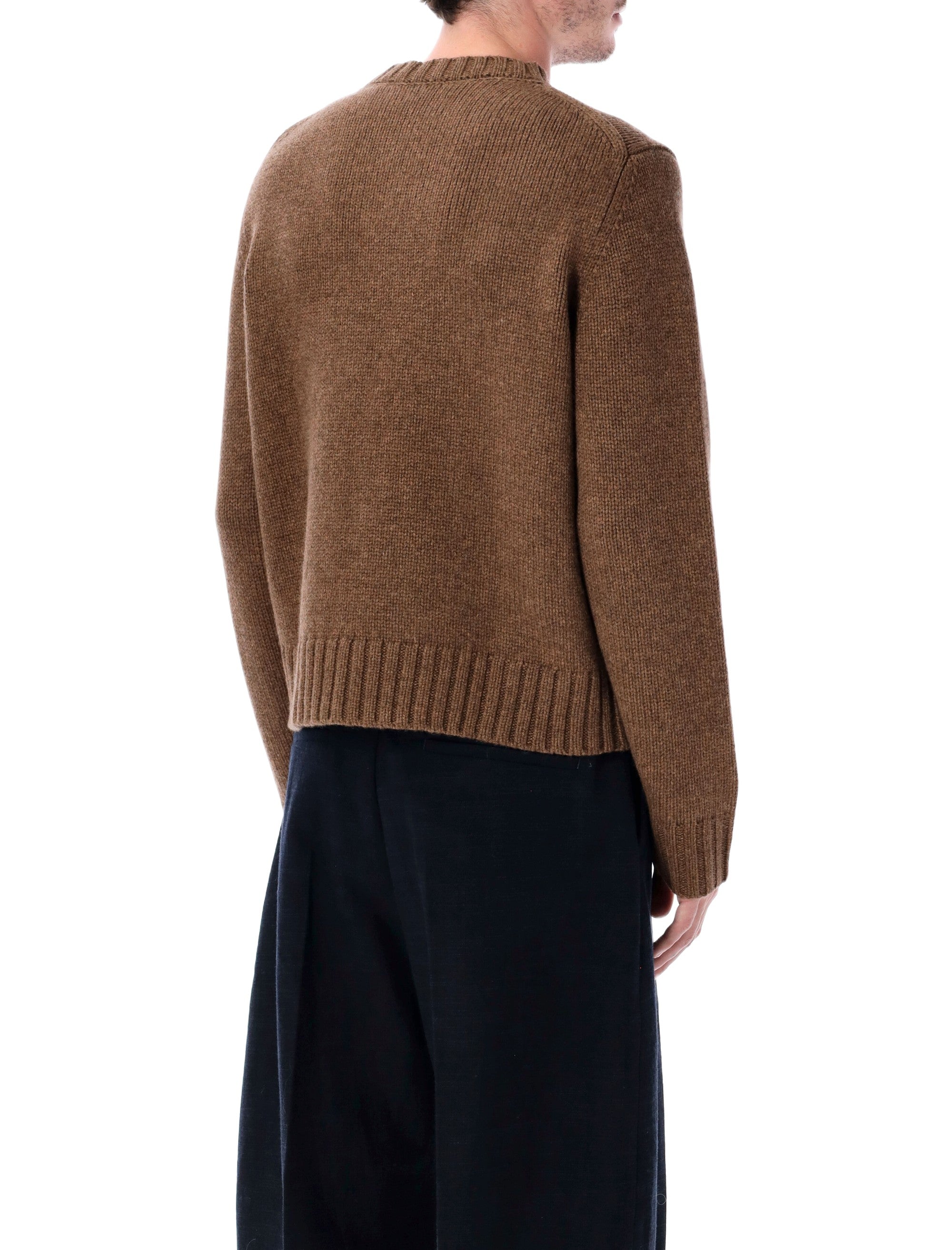 STUDIO NICHOLSON Refined Crew Neck Yak and Merino Wool Knit Sweater - Size L