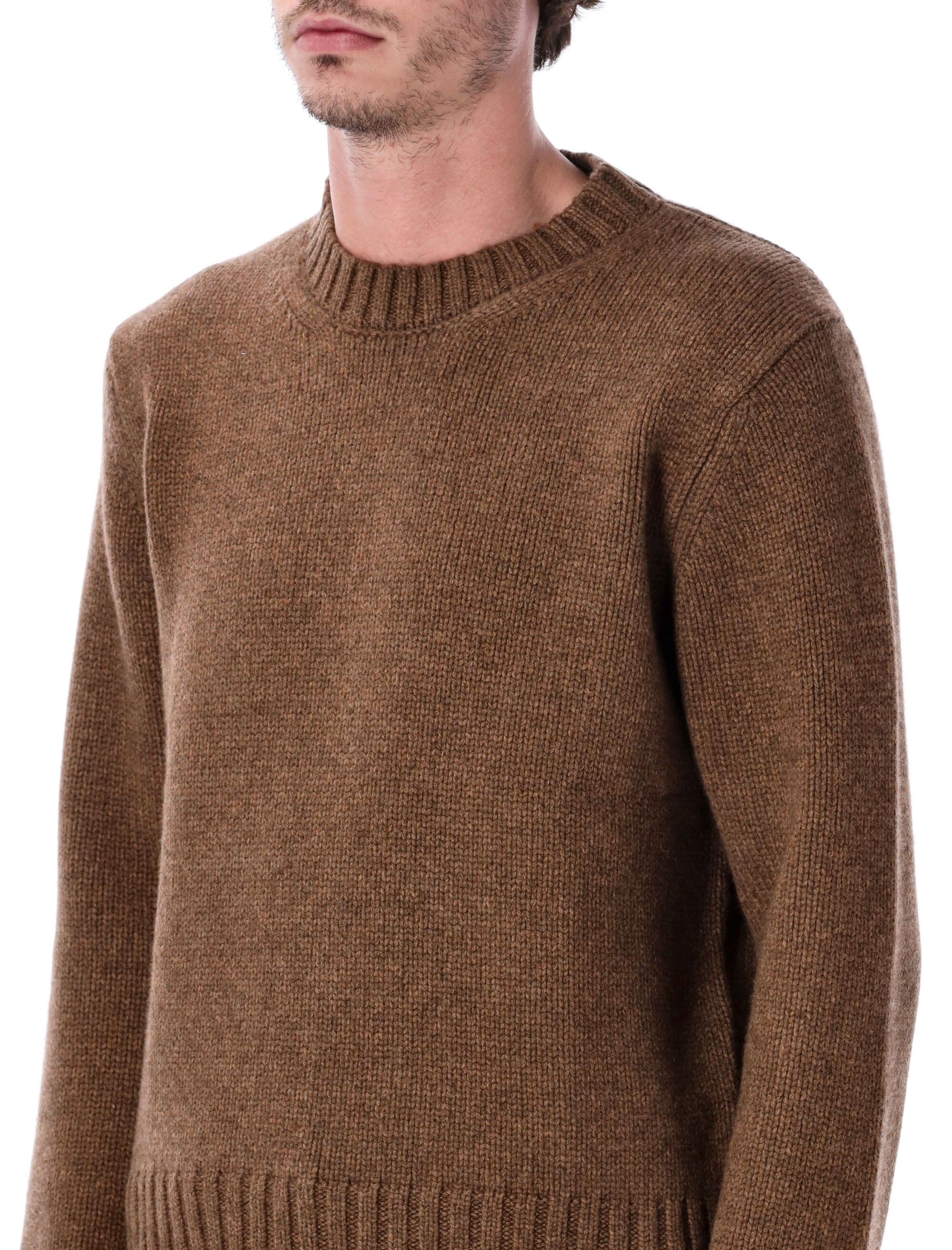 STUDIO NICHOLSON Refined Crew Neck Yak and Merino Wool Knit Sweater - Size L