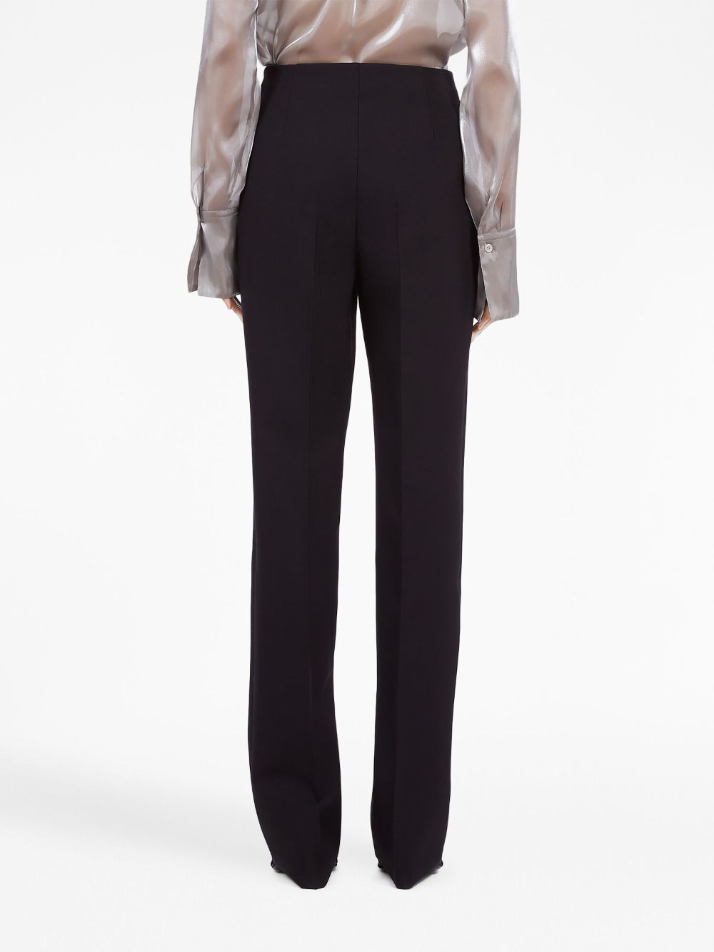 Ferragamo High Waist Straight-Leg Wool Trousers