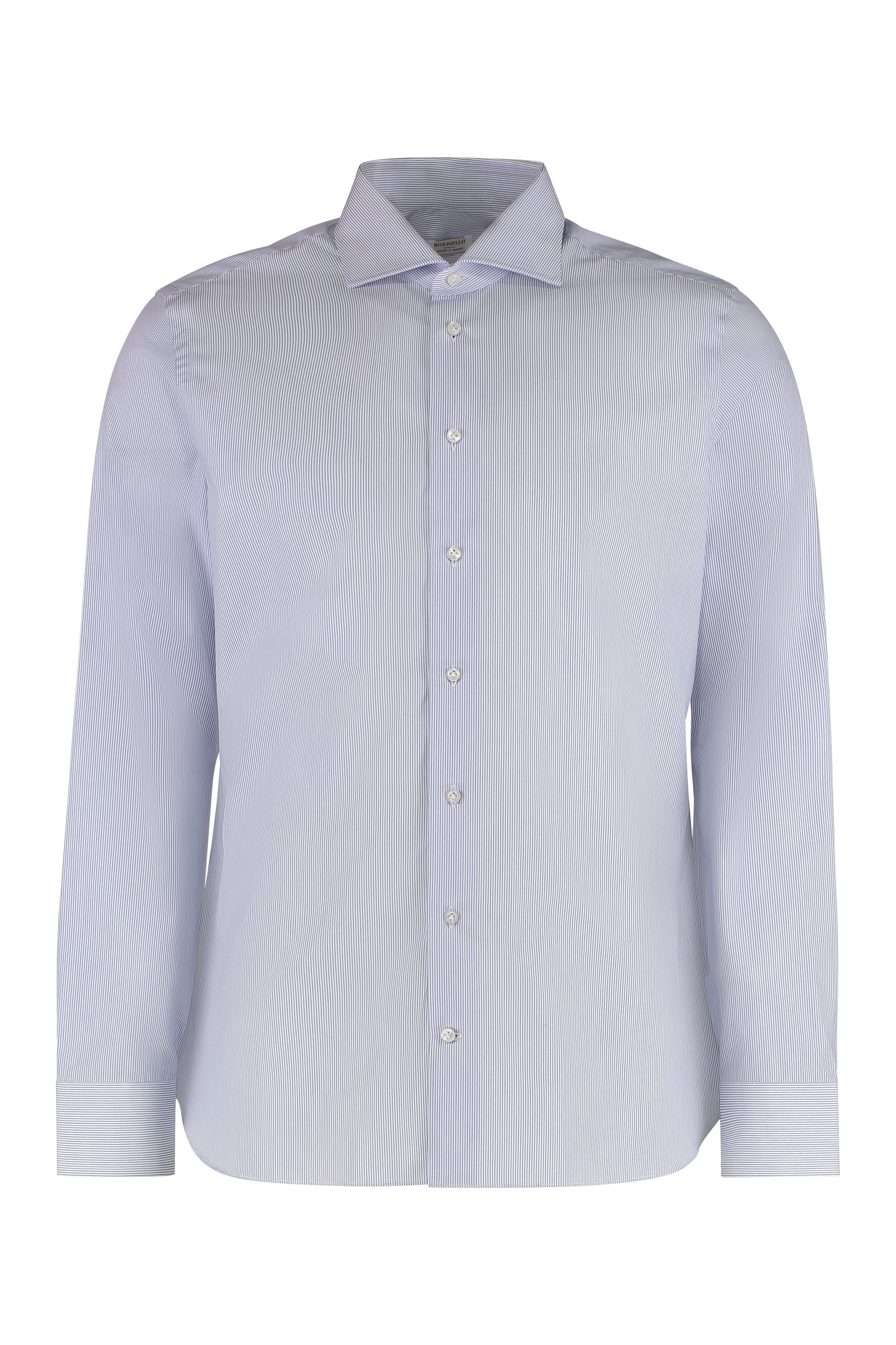BORRIELLO Classic Striped Cotton Poplin Shirt