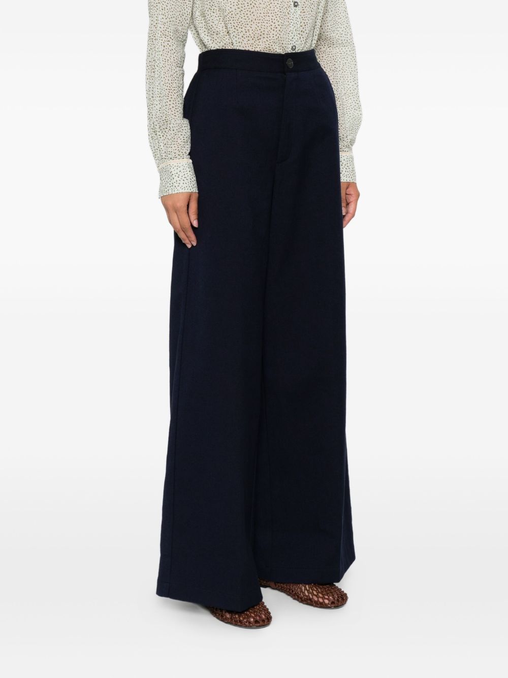 FORTE FORTE High-Waisted Cotton Trousers