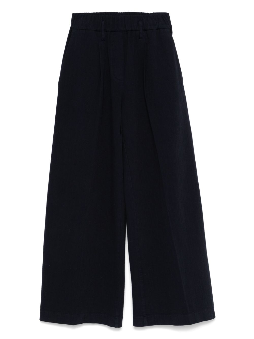 FORTE FORTE Flared Cotton Trousers with Elastic Waistband