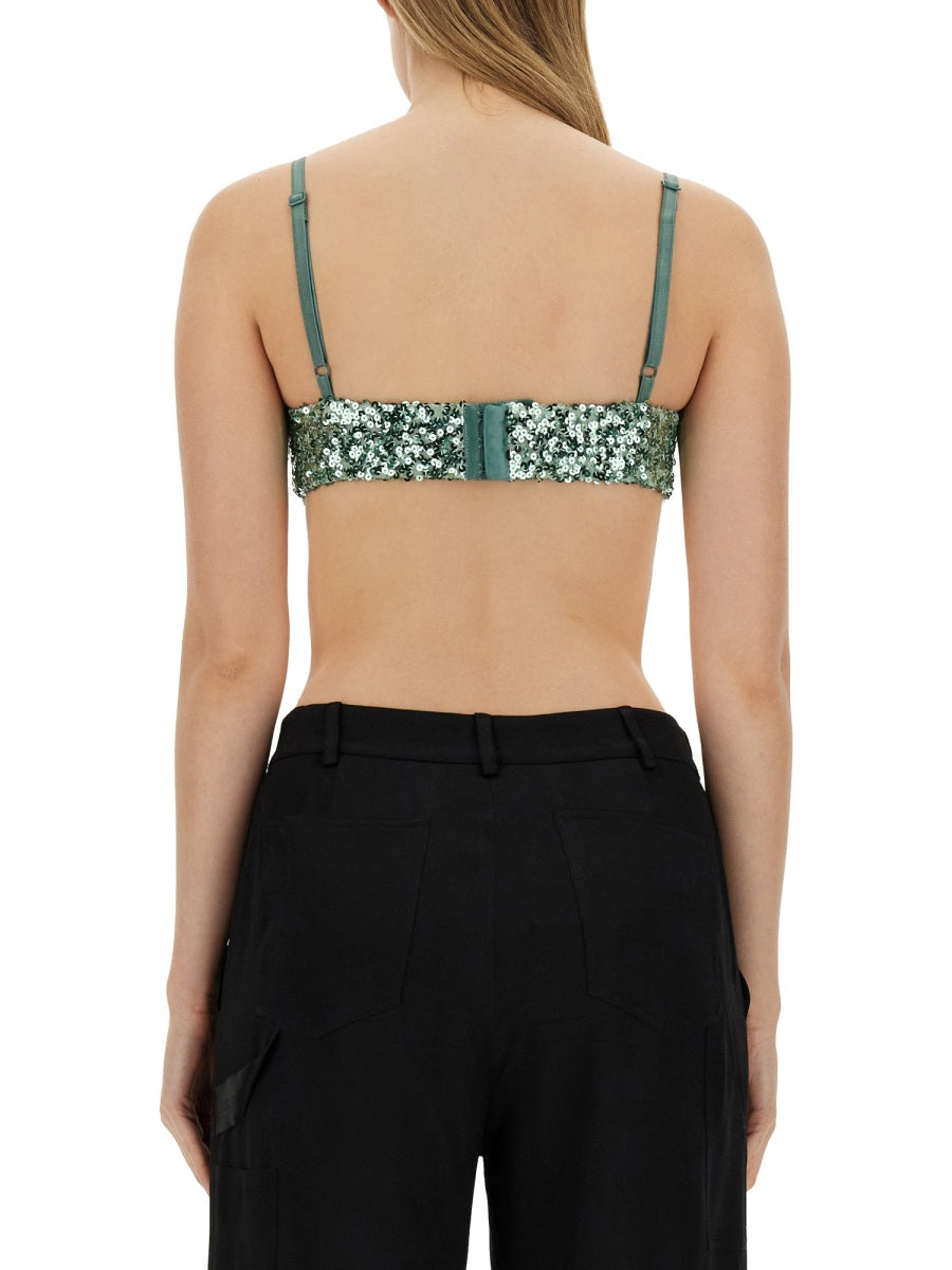 MOSCHINO JEANS Cropped Sequin Mini Top