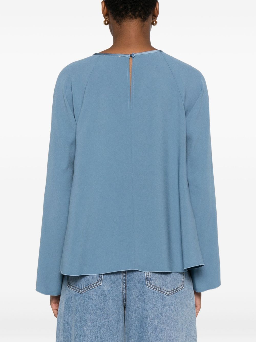 FORTE FORTE Elegant Satin Blouse for Women - Round Neck with Straight Hem