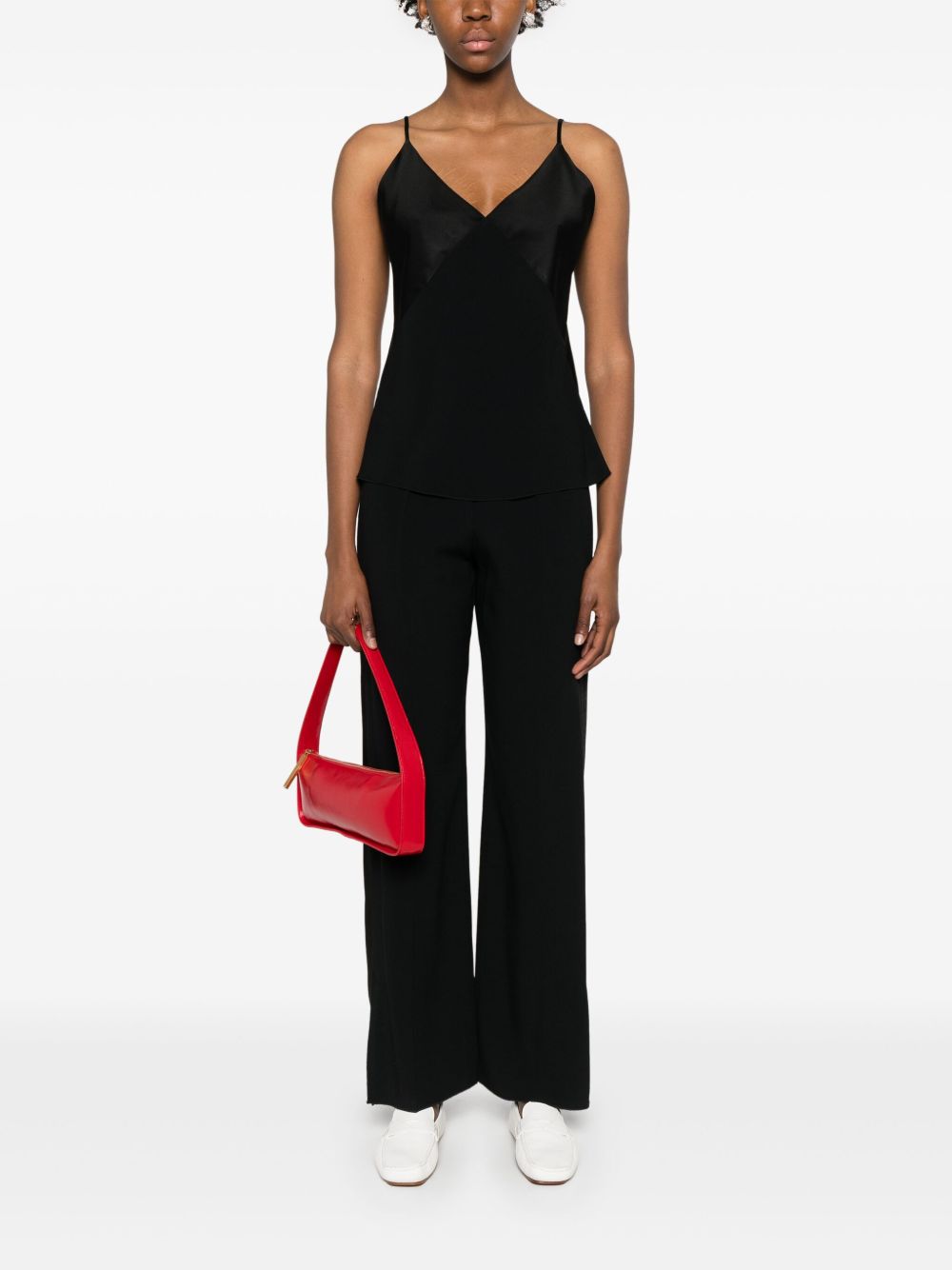 FORTE FORTE Satin V-Neck Sleeveless Top