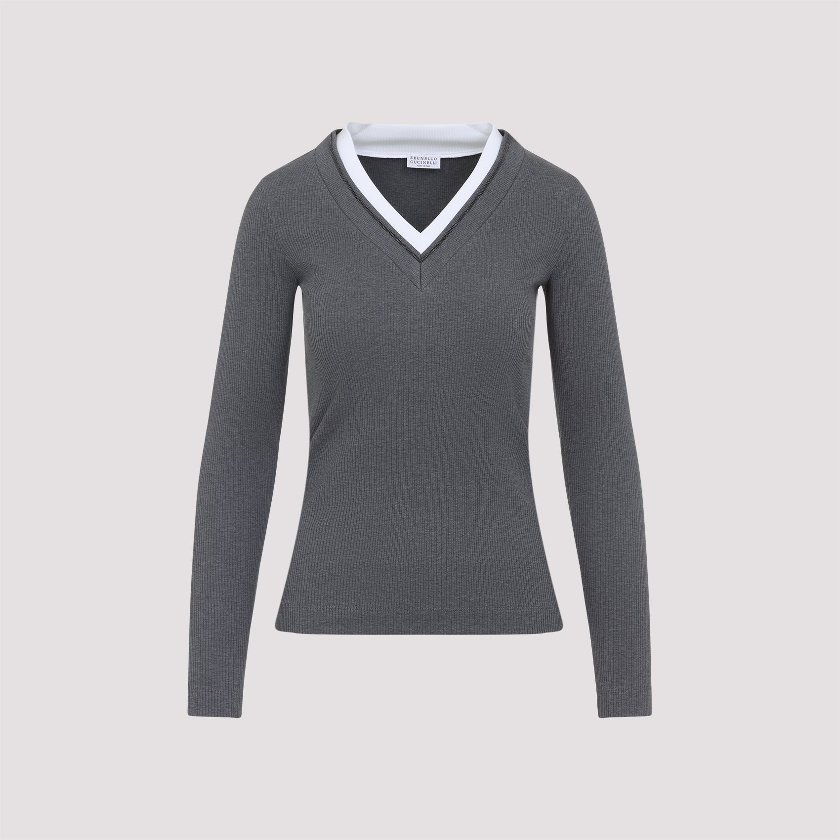 BRUNELLO CUCINELLI Ribbed Long Sleeve Top