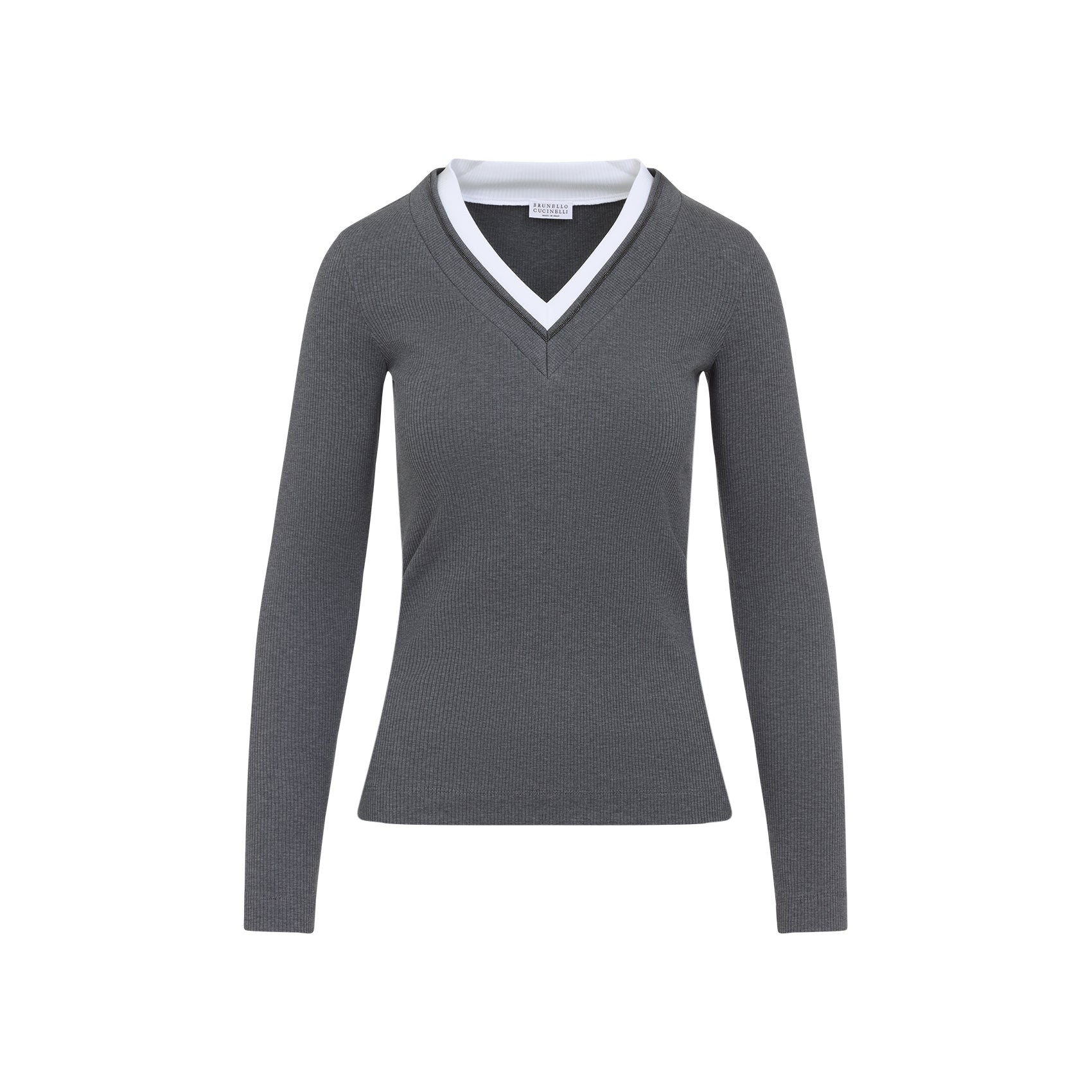 BRUNELLO CUCINELLI Ribbed Long Sleeve Top