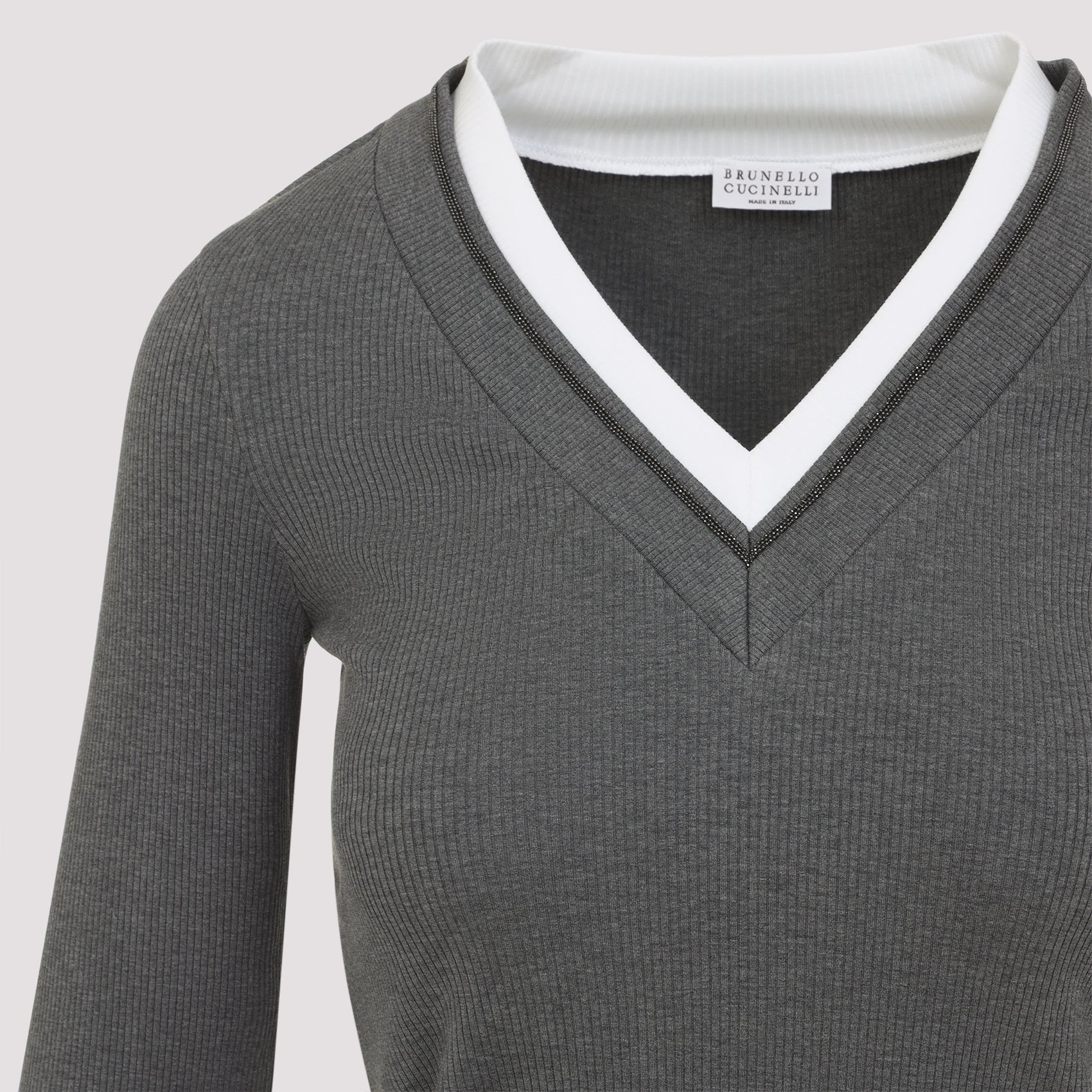 BRUNELLO CUCINELLI Ribbed Long Sleeve Top
