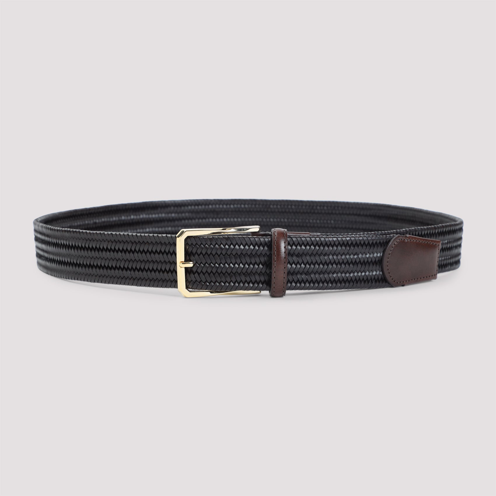 CANALI Woven Leather Belt - H: 3.5cm