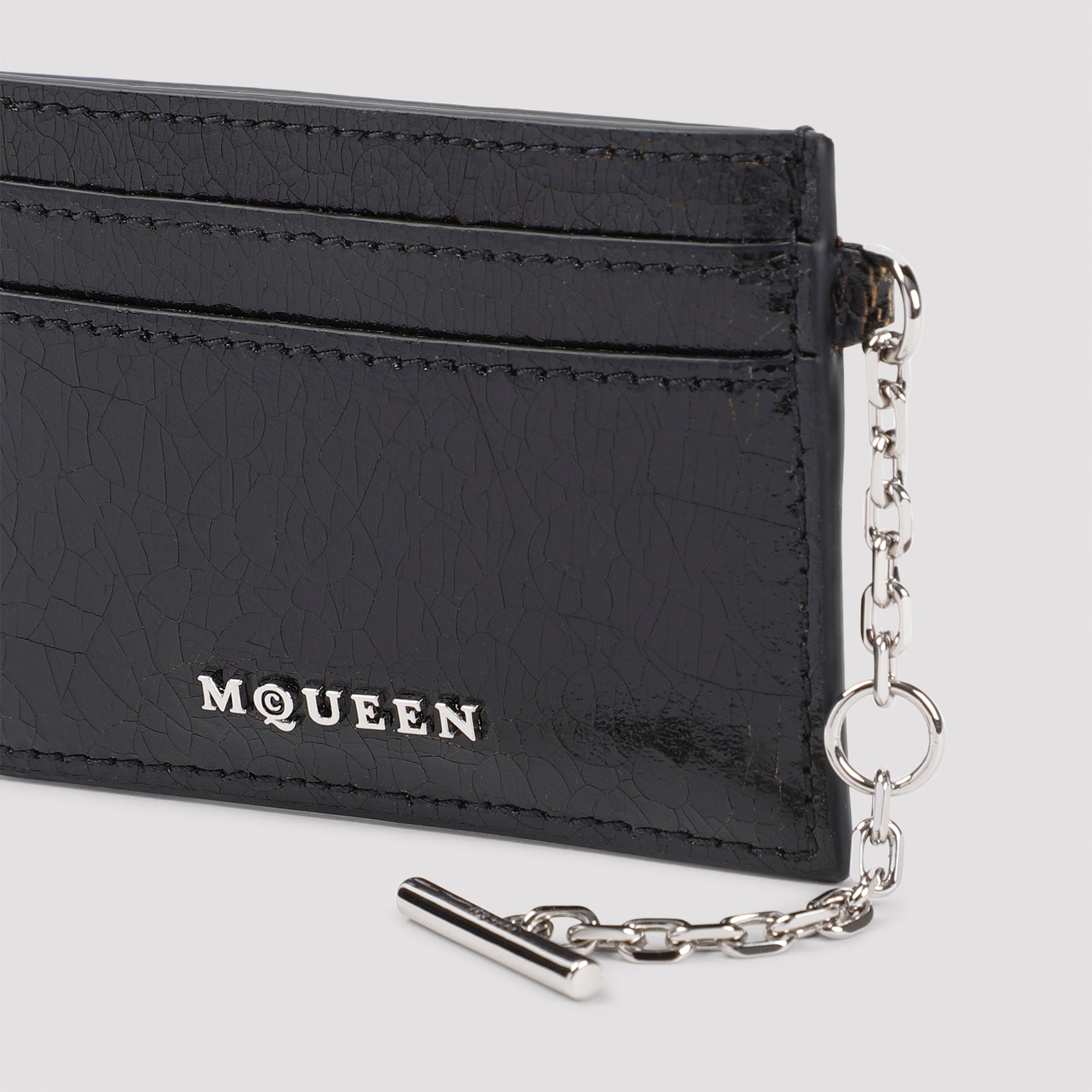 ALEXANDER MCQUEEN Mini Leather Sling Card Holder