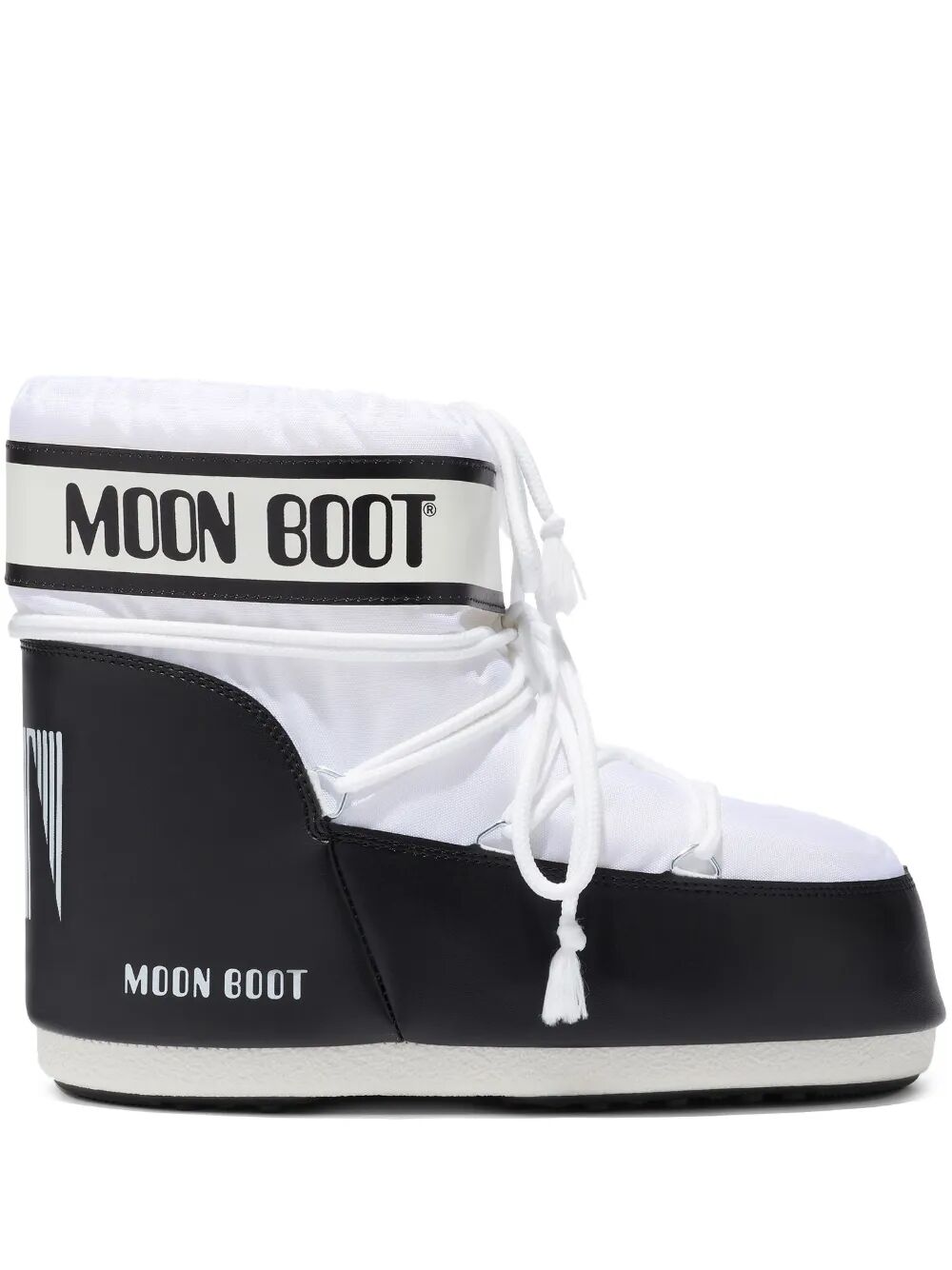 MOON BOOT Mini Low Ankle Boots - Two-Tone Nylon & Synthetic Leather