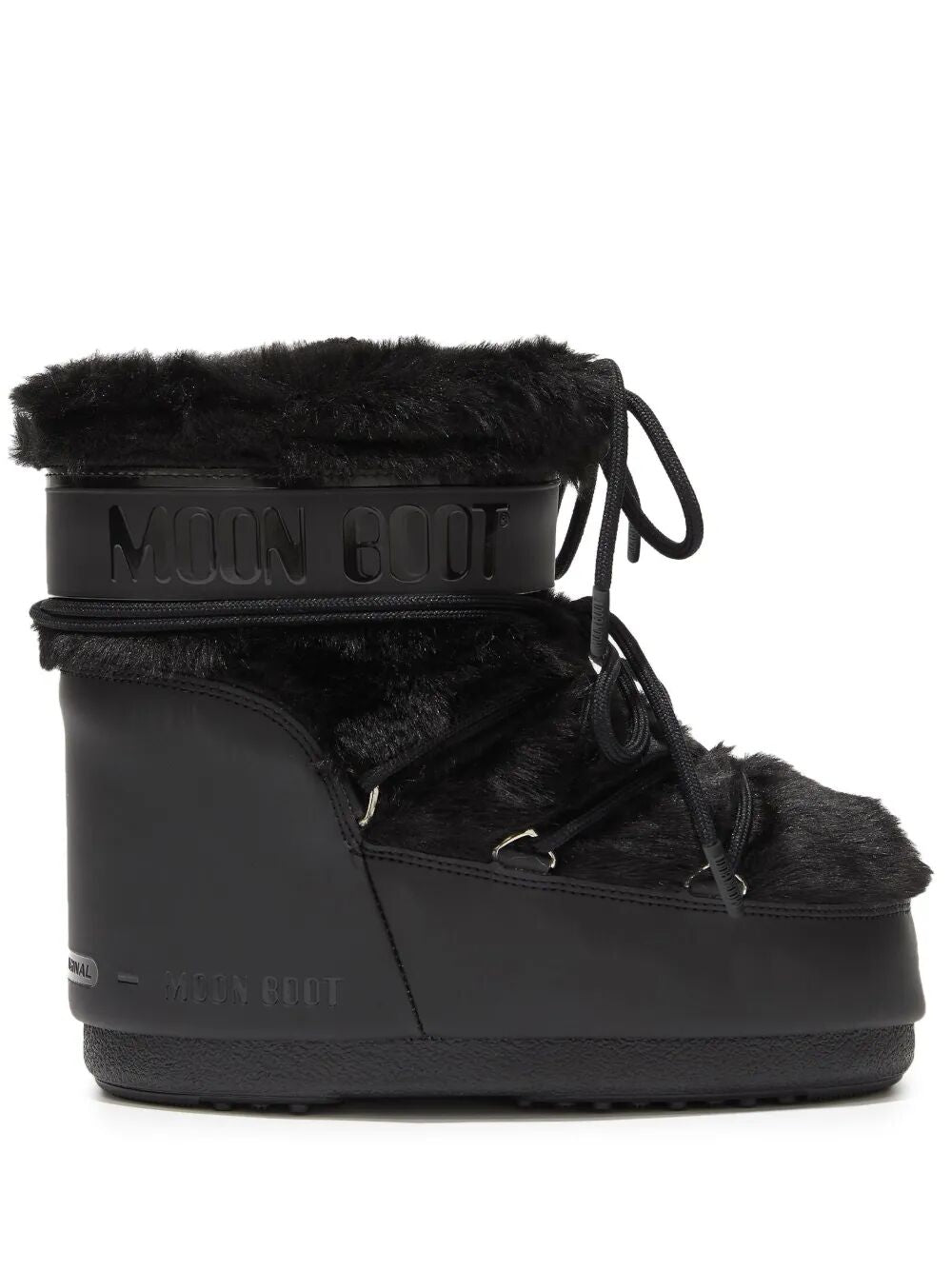 MOON BOOT Mini Eco Fur and Synthetic Leather Low Ankle Boots
