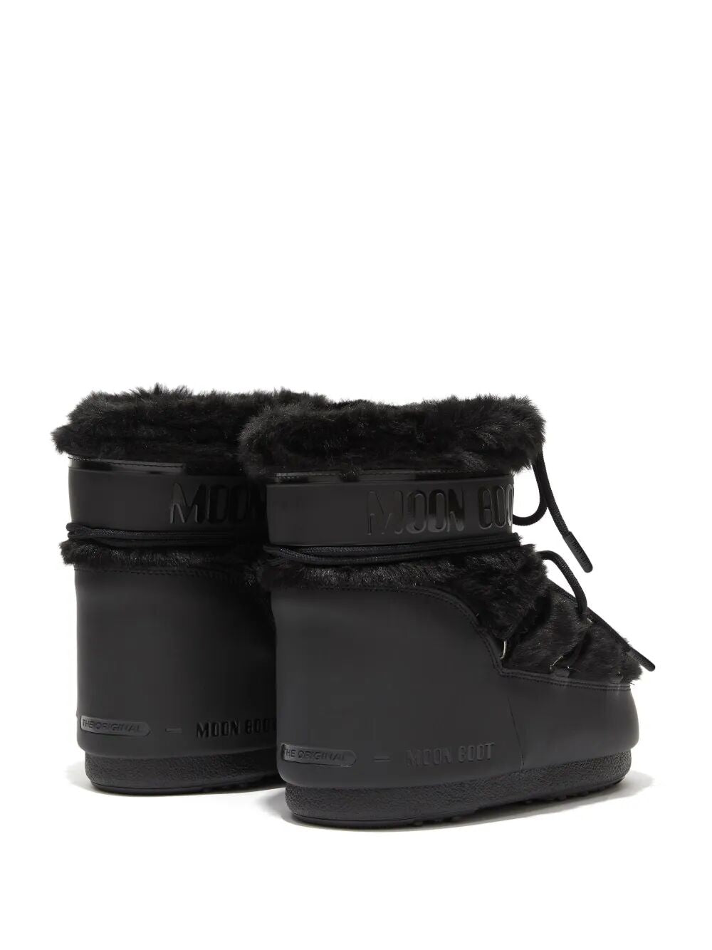 MOON BOOT Mini Eco Fur and Synthetic Leather Low Ankle Boots