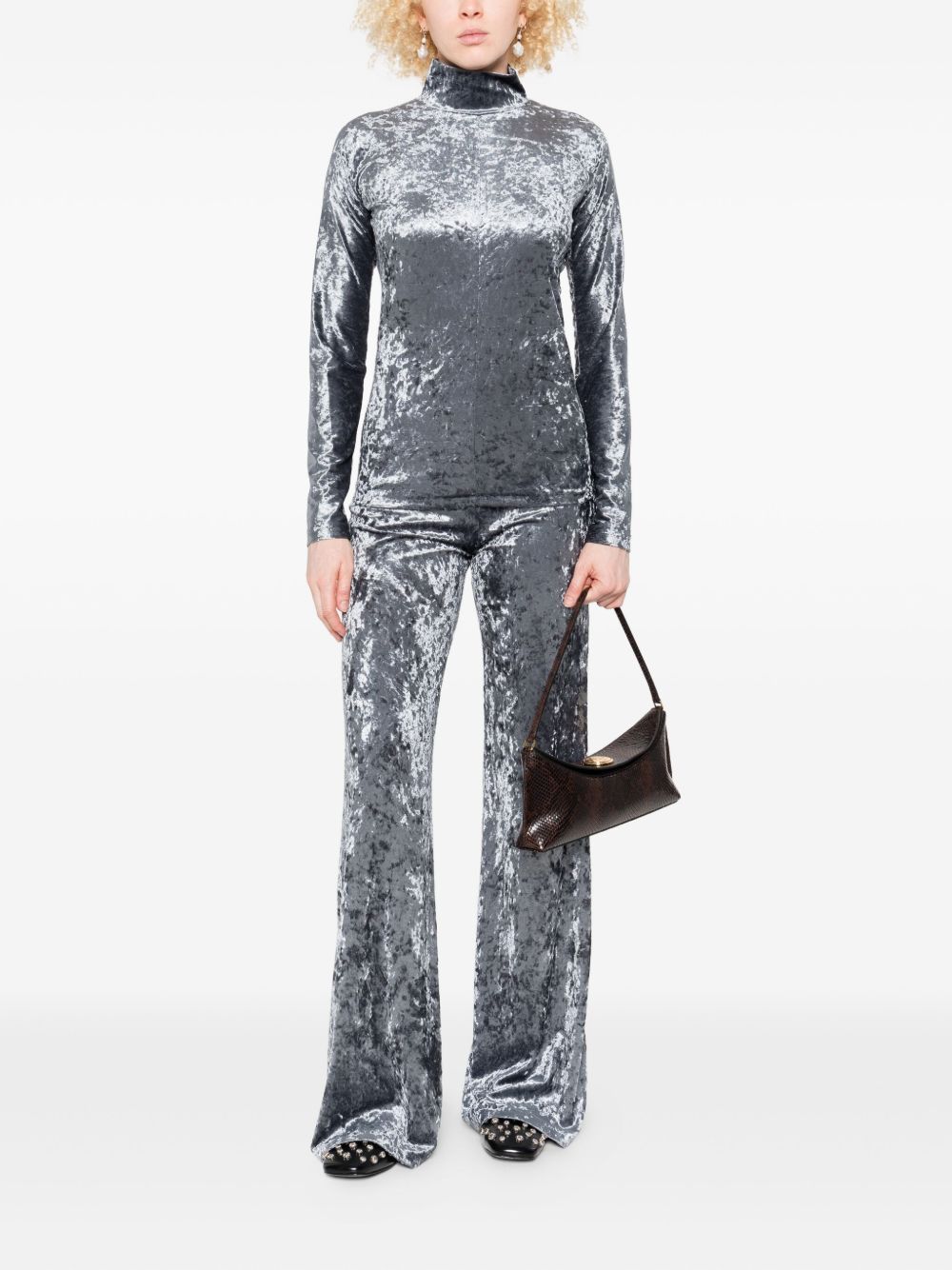 FORTE FORTE Crushed Velvet Turtleneck Sweater