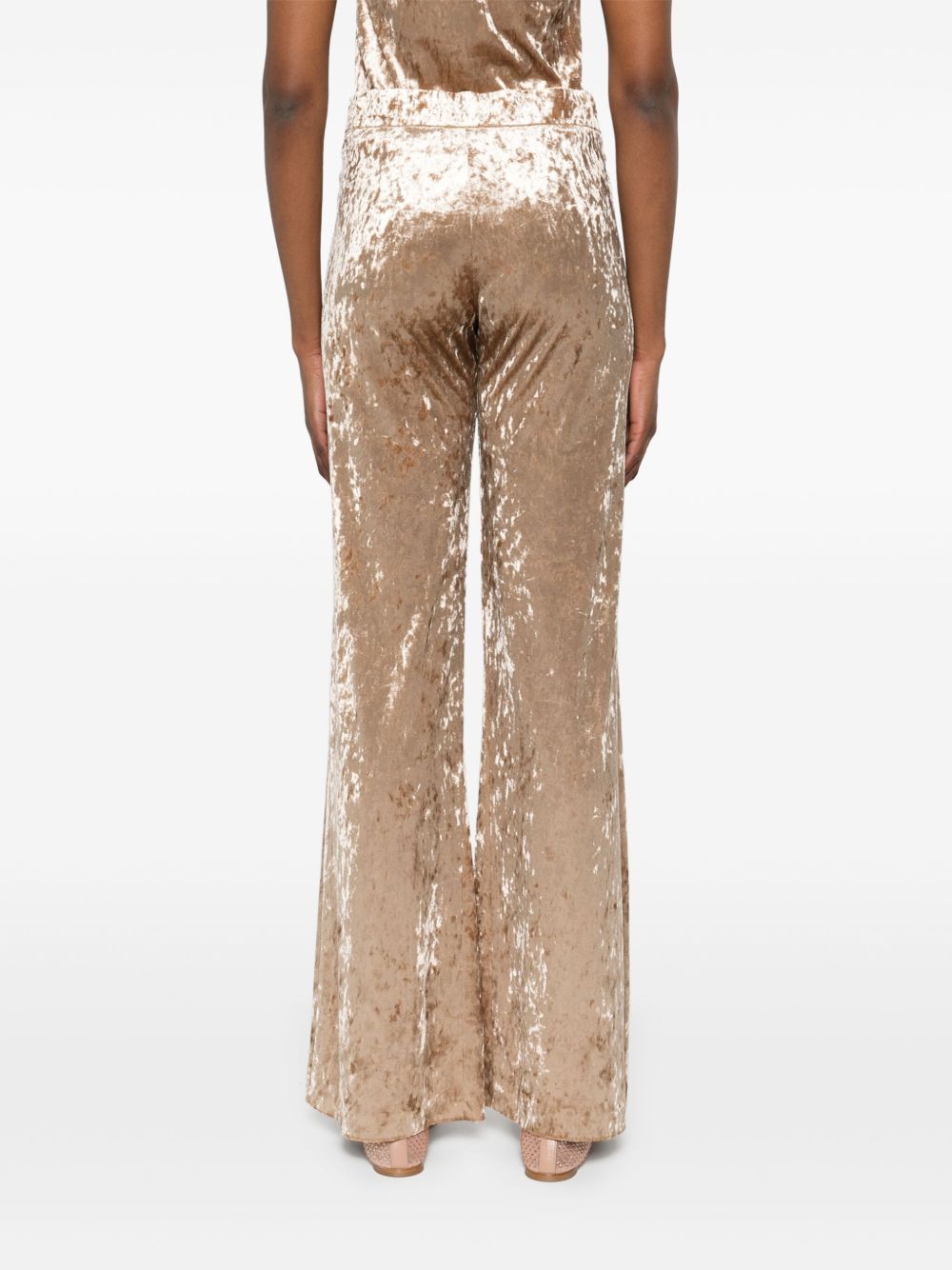 FORTE FORTE High-Waisted Velvet Flare Trousers