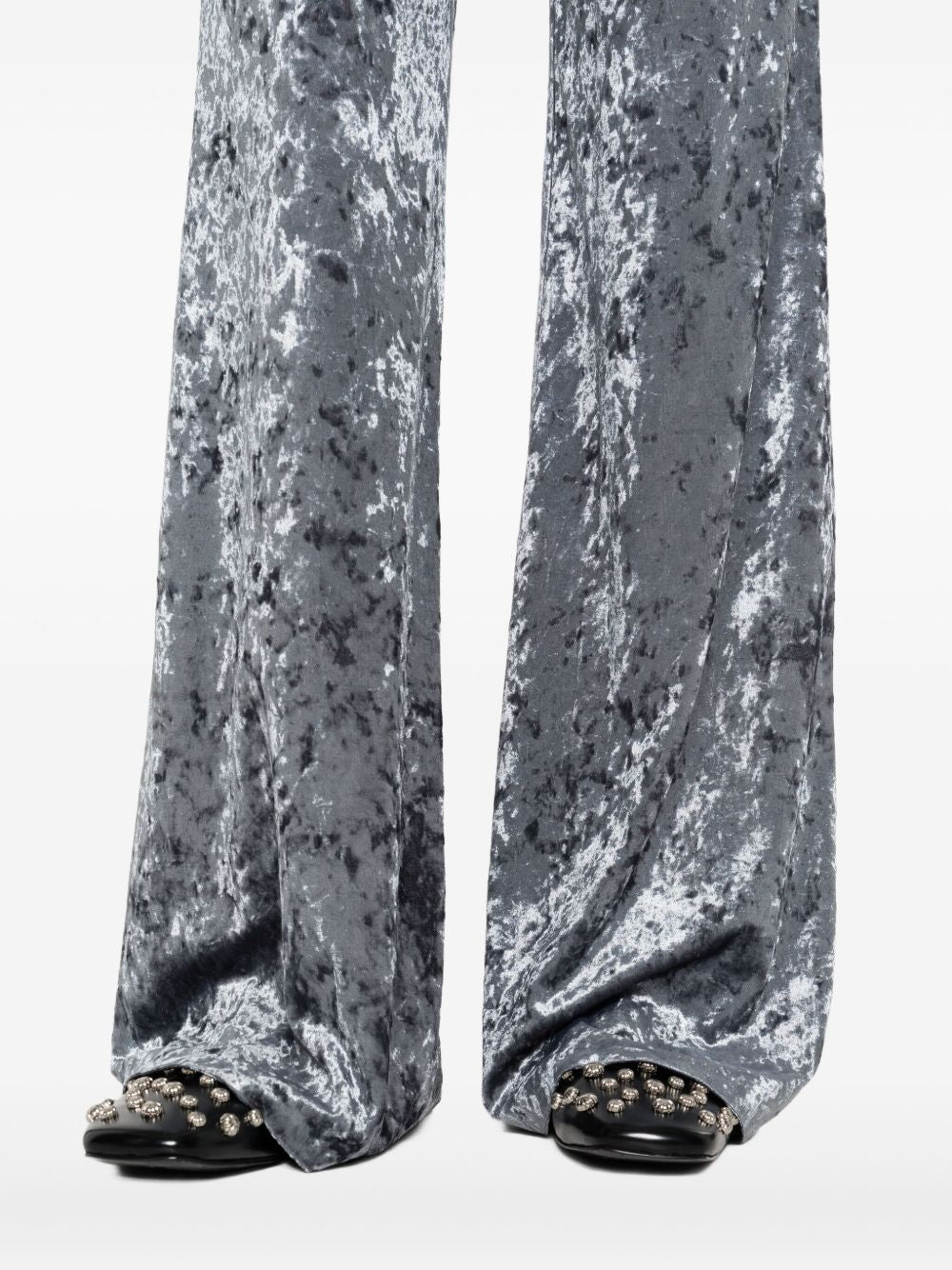 FORTE FORTE High-Waisted Flared Velvet Trousers