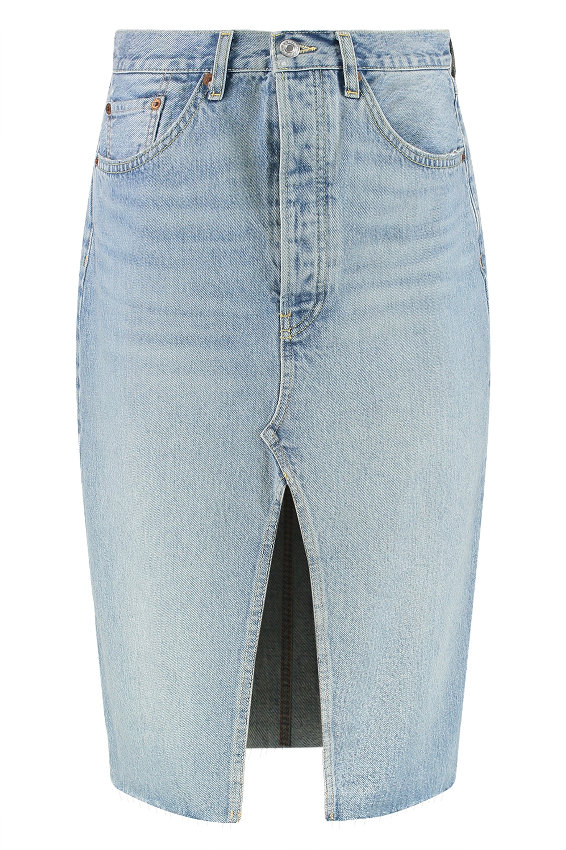 RE/DONE Mini Denim Skirt with Front Slit