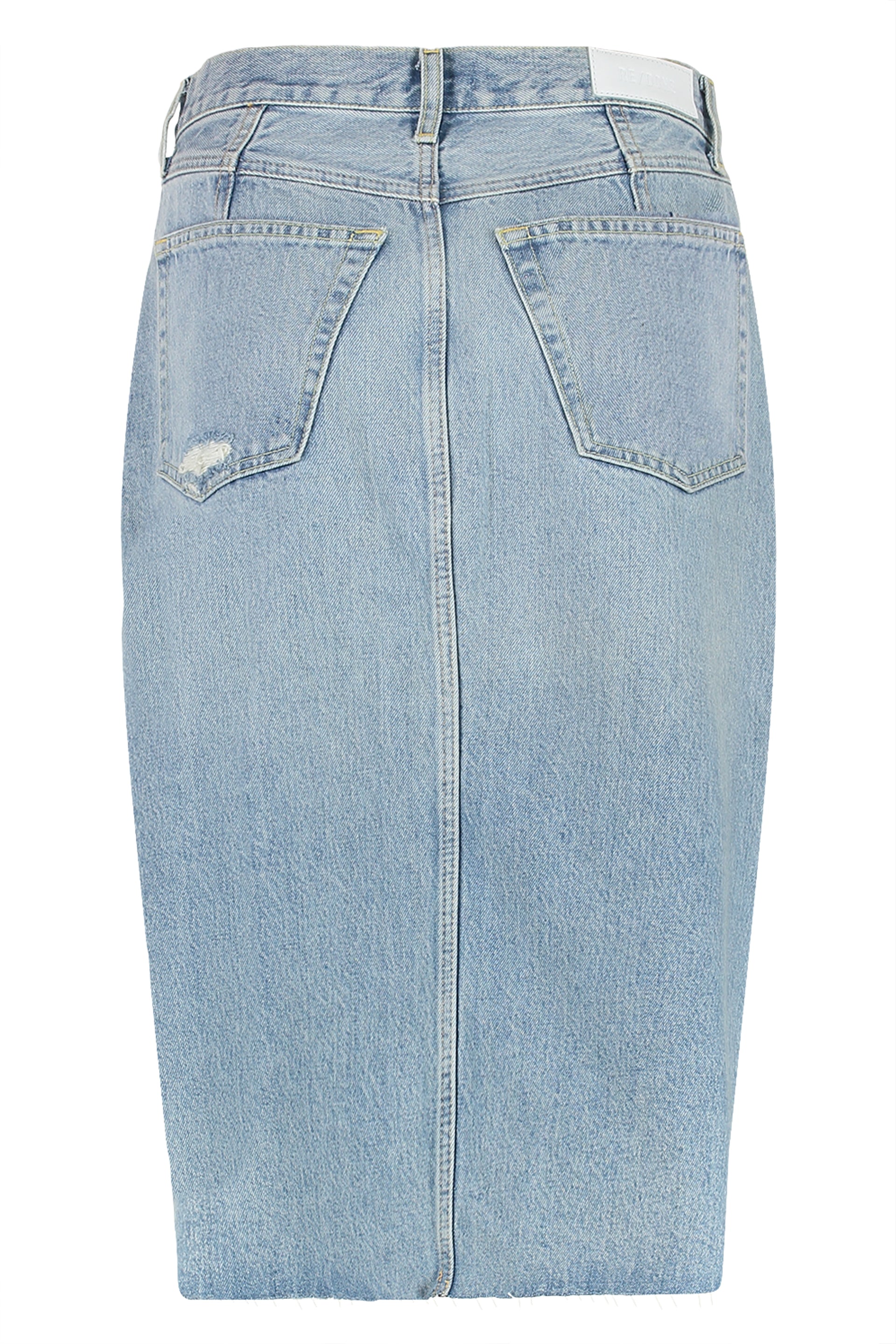 RE/DONE Mini Denim Skirt with Front Slit