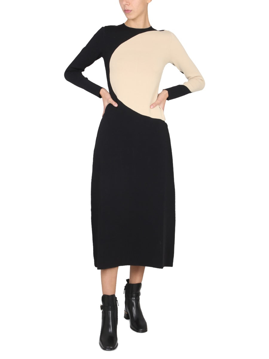 TORY BURCH Colorblock Dress with Round Neckline - Women's Mini