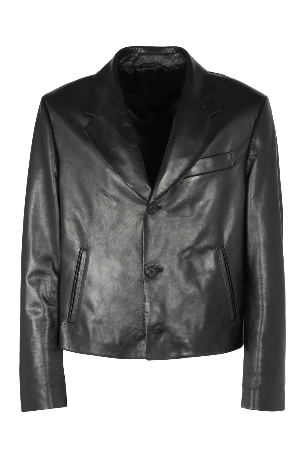 Ferragamo Men's Single-Breasted Leather Jacket