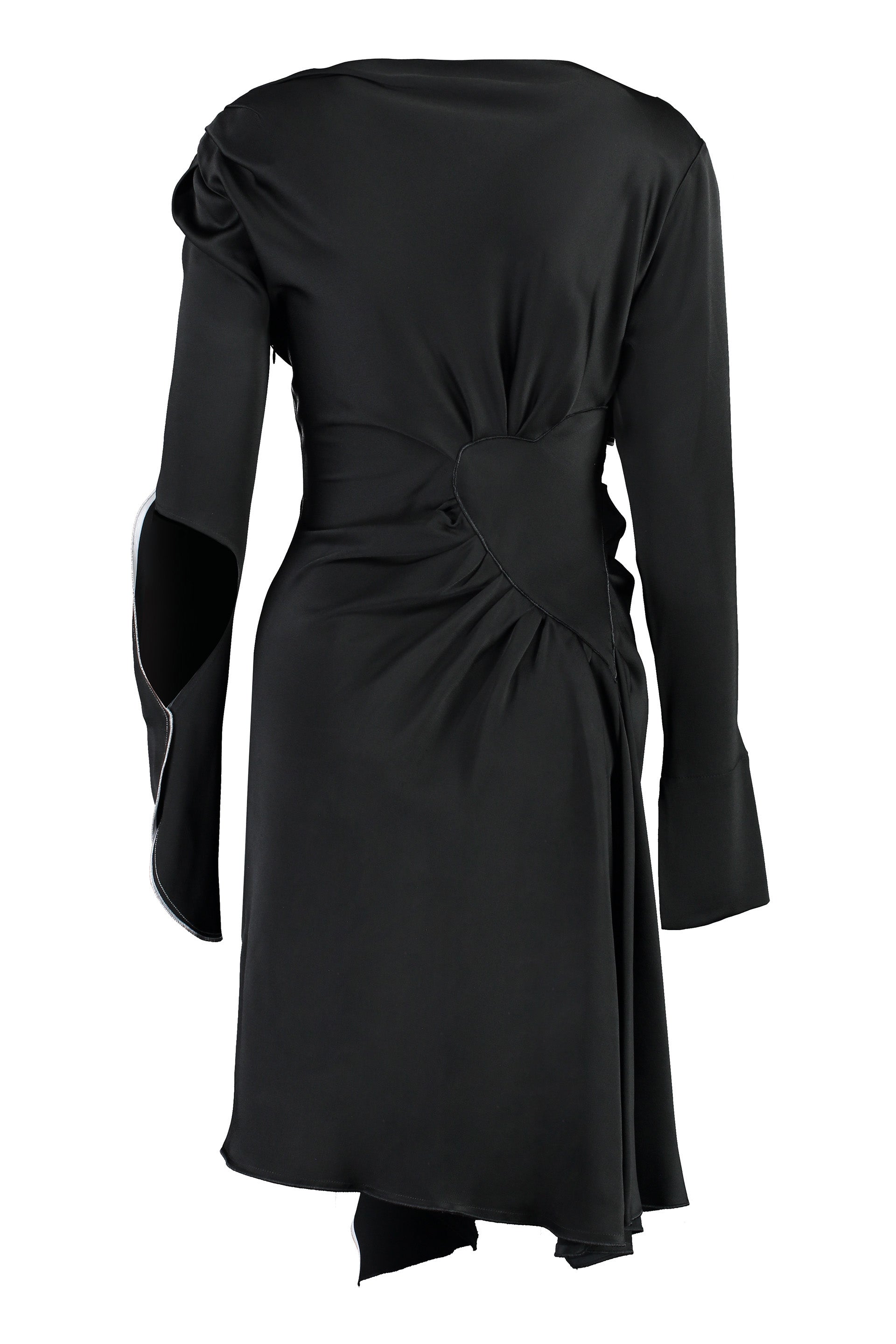 VICTORIA BECKHAM Stylish Asymmetric Hem Dress with Decorative Cuffs - FW23