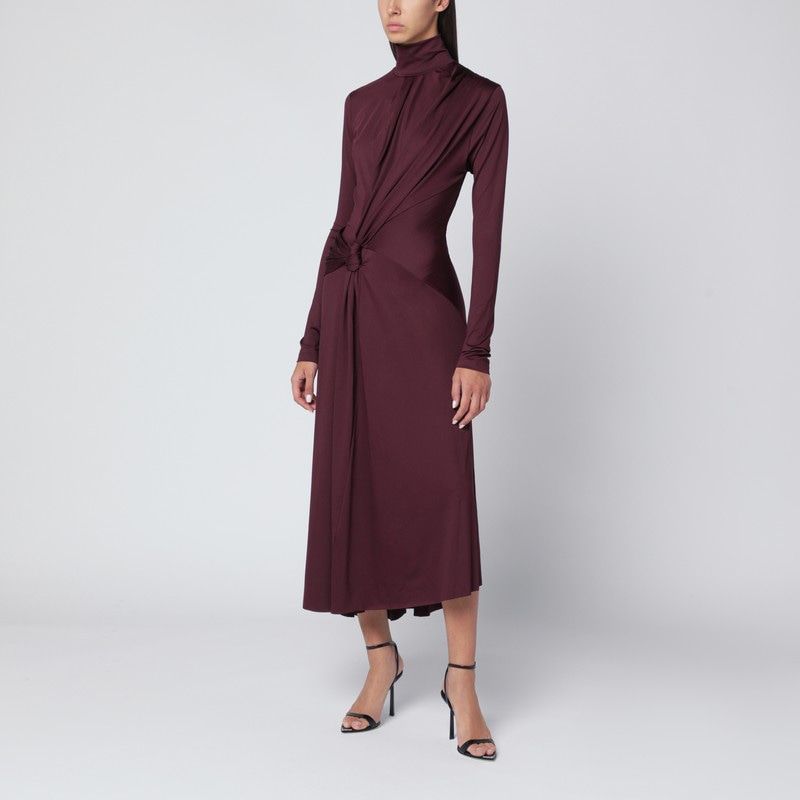 VICTORIA BECKHAM Chic Midi Dress with Draped Design and Knot Detail