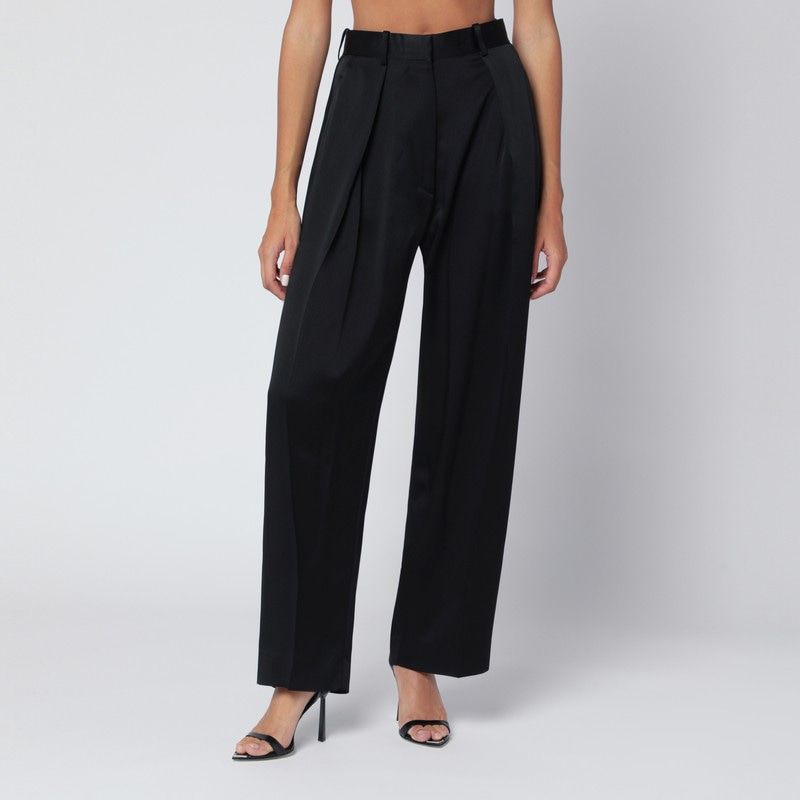 VICTORIA BECKHAM Pleated Wide Leg Trousers with High Waist