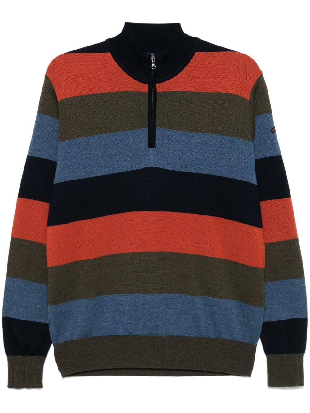 PAUL & SHARK Striped Half Zip Wool Sweater - Men’s