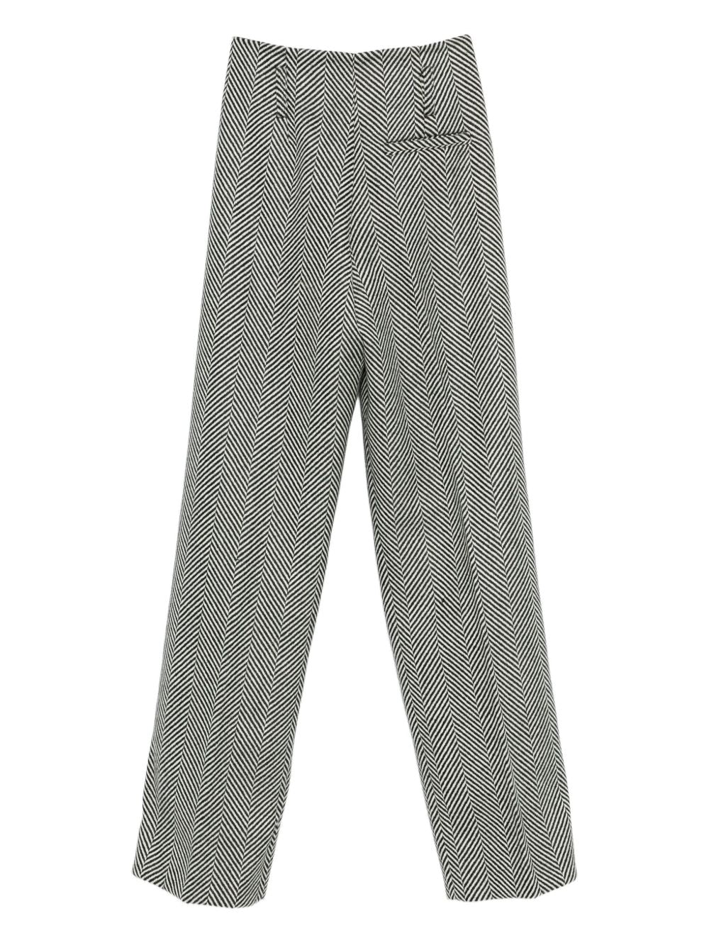 FORTE FORTE Chevron Wool Trousers for Women