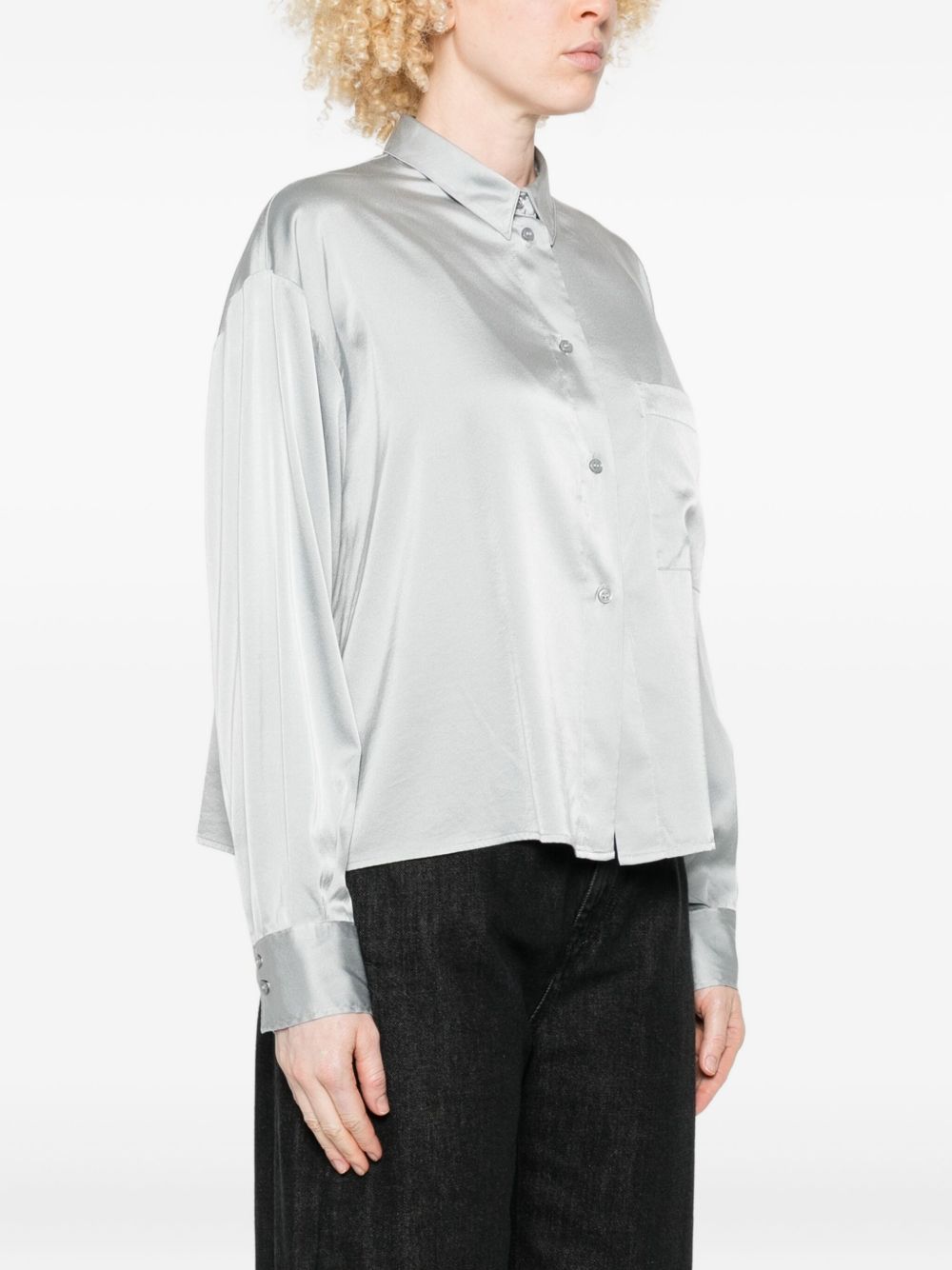 FORTE FORTE Classic Silk Long Sleeve Shirt