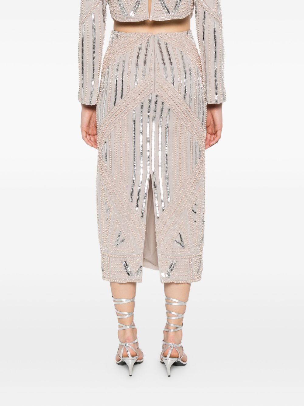 FORTE FORTE Geometric Pattern Sequin Mini Skirt