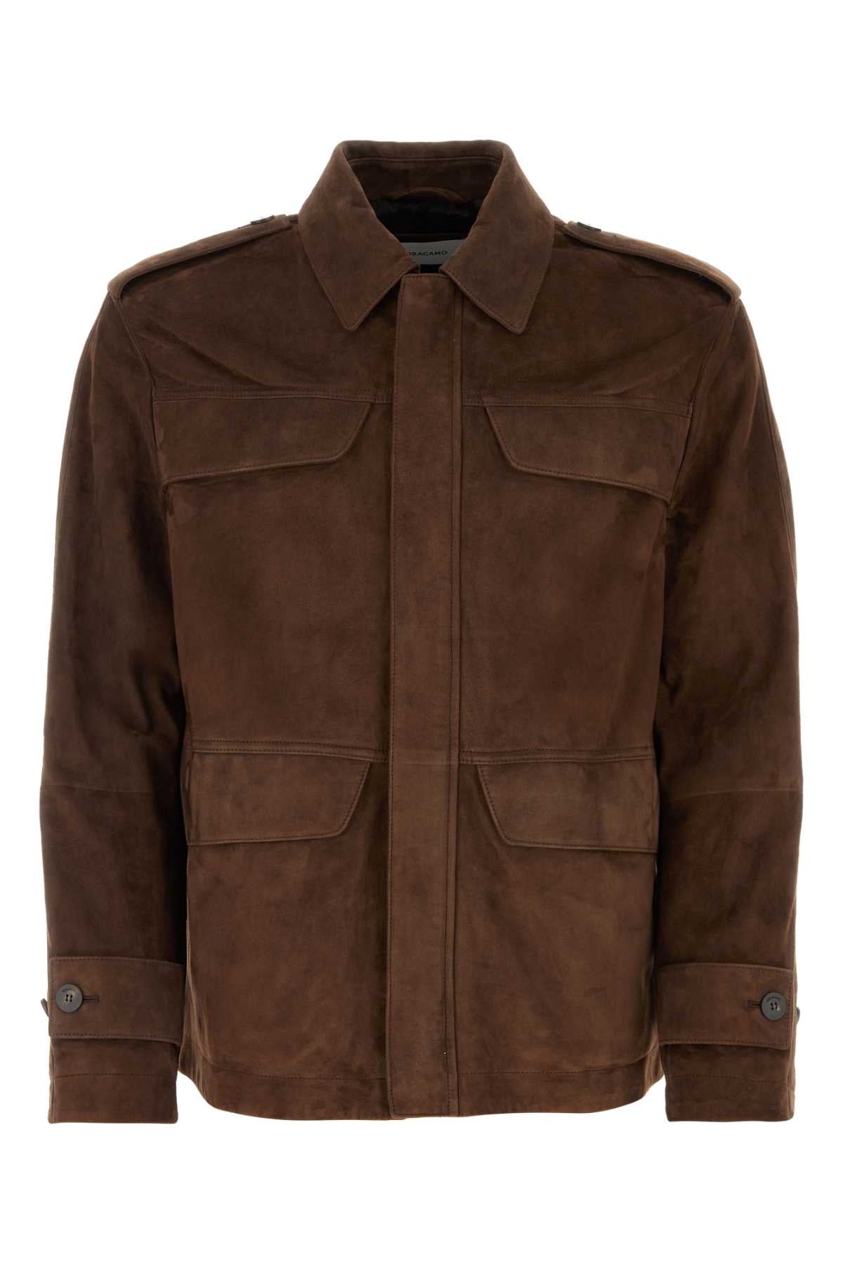 Ferragamo Suede Jacket for Men - FW24 Collection