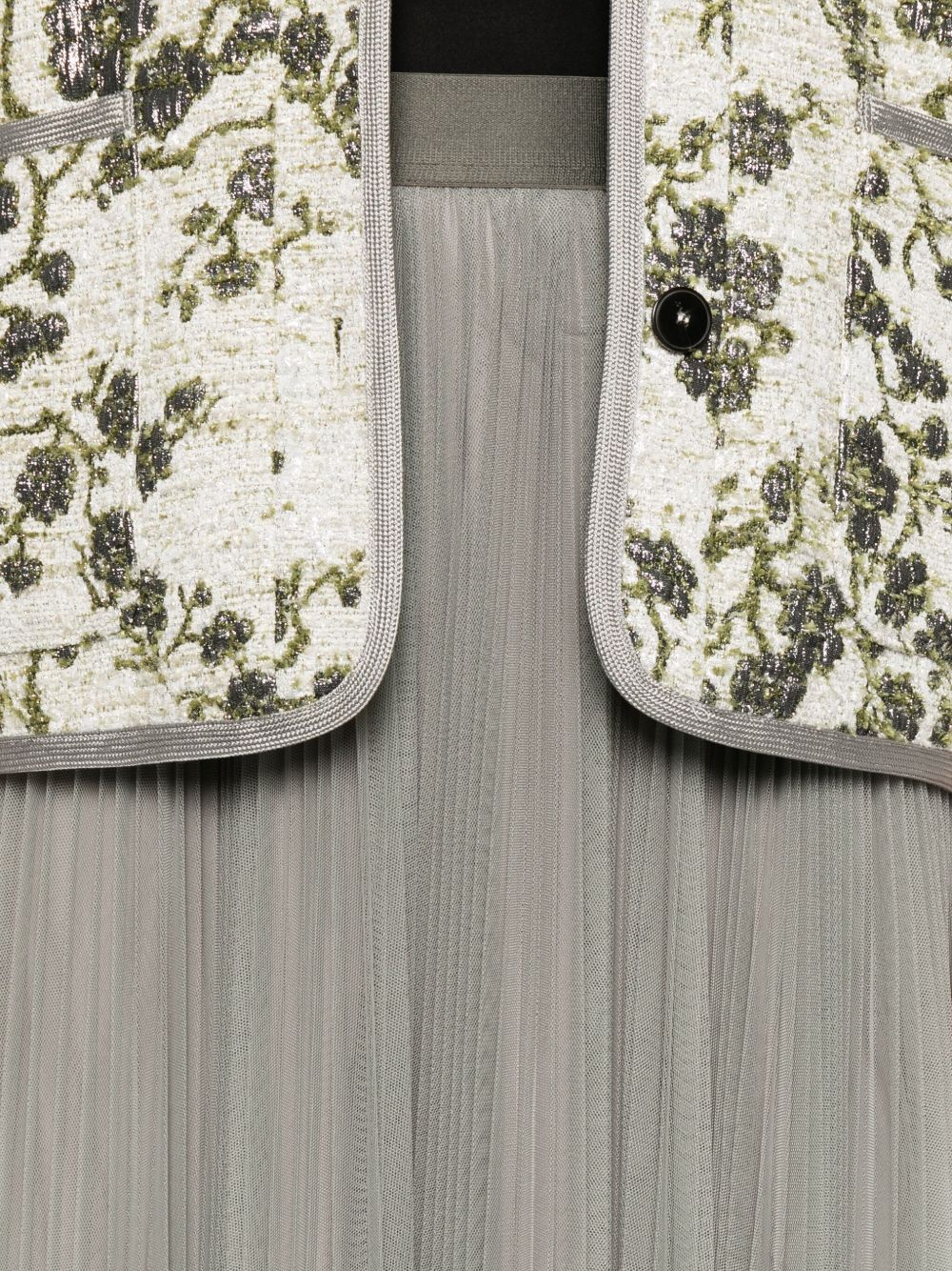 FORTE FORTE High Waist Pleated Tulle A-Line Midi Skirt