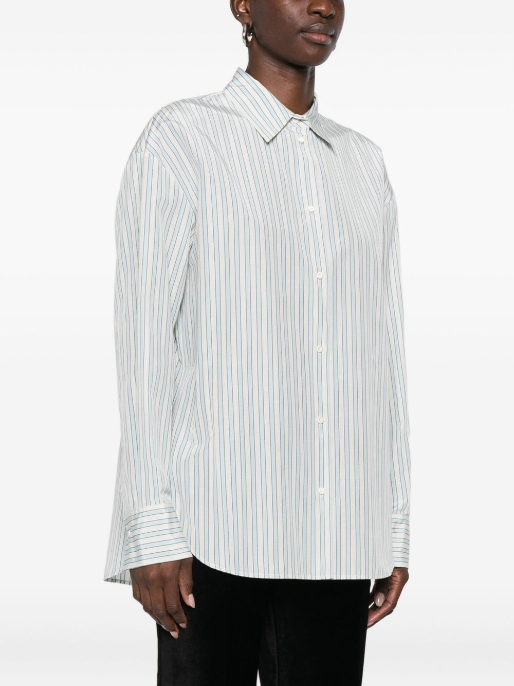 FORTE FORTE Striped Cotton Blend Shirt